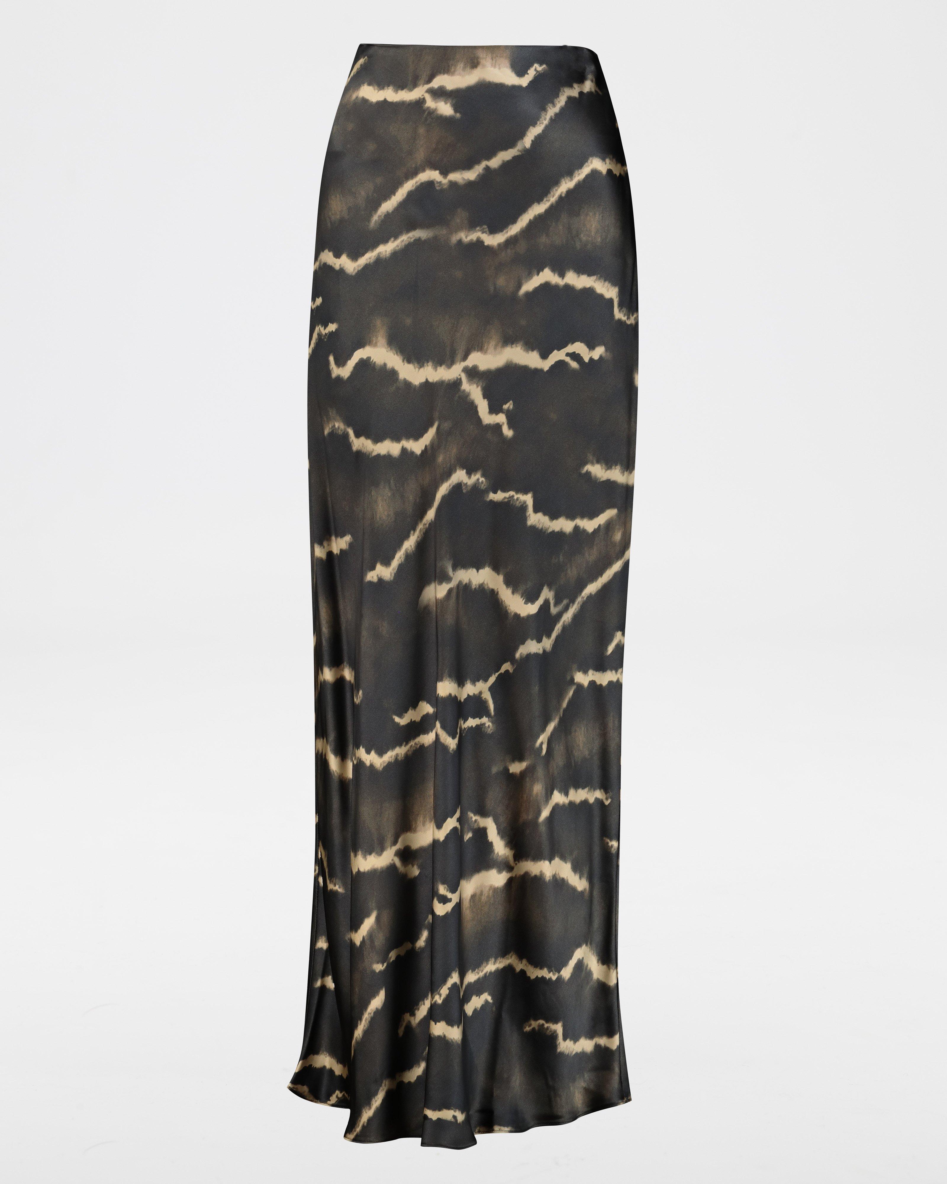 Noelle Slim Printed Skirt -  brown