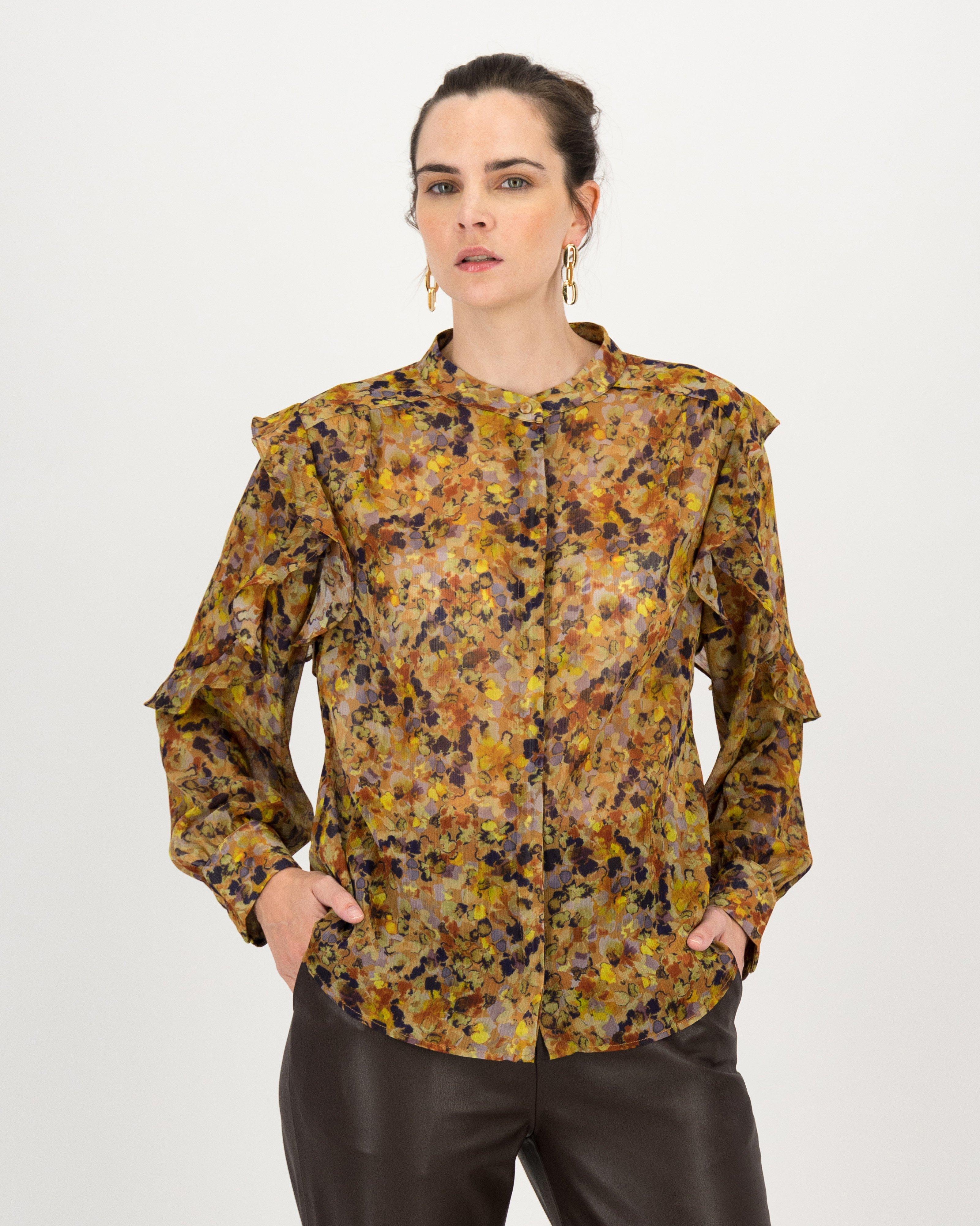 Camile Printed Chiffon Blouse -  assorted