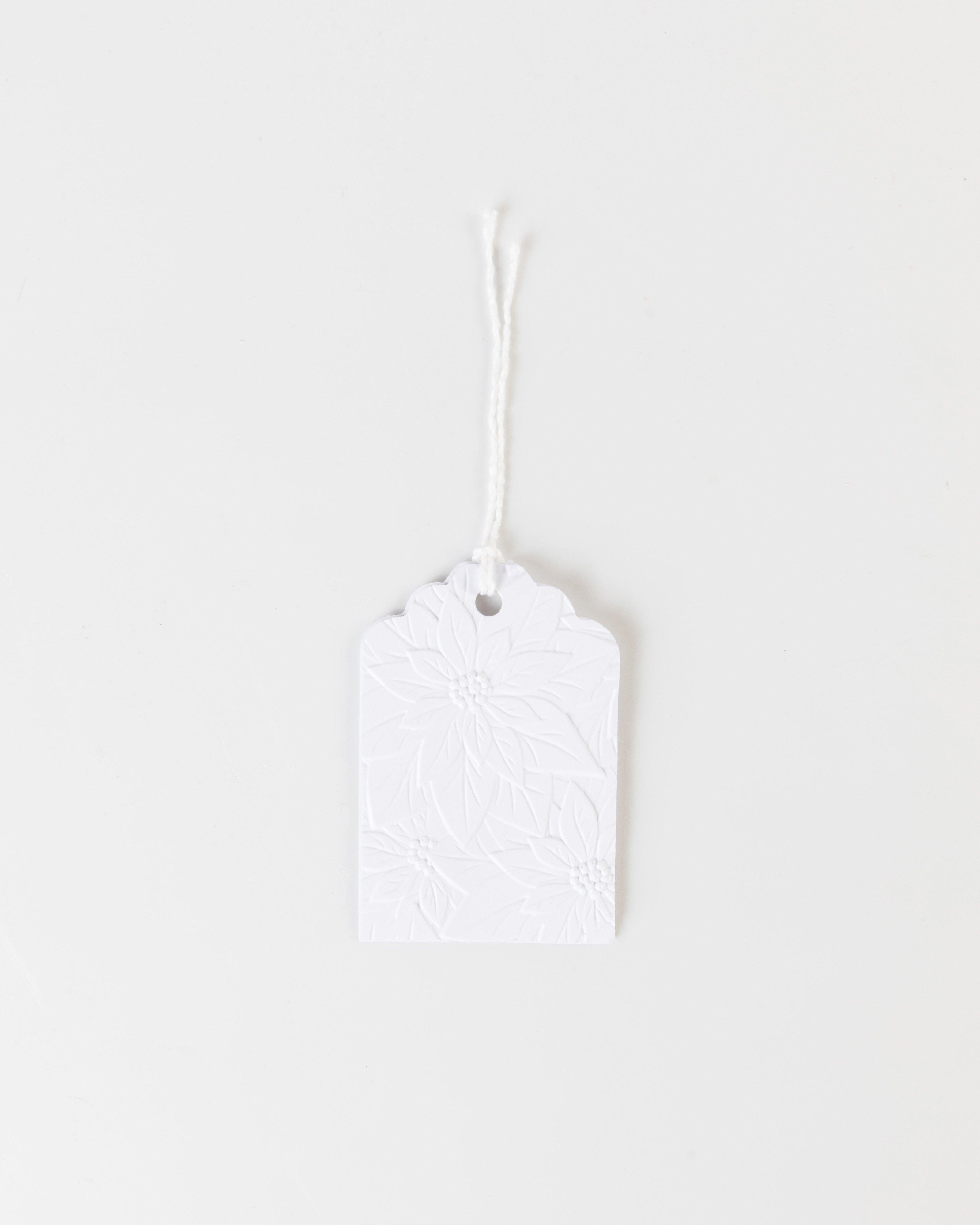 Floral Embossed Gift Tags -  white