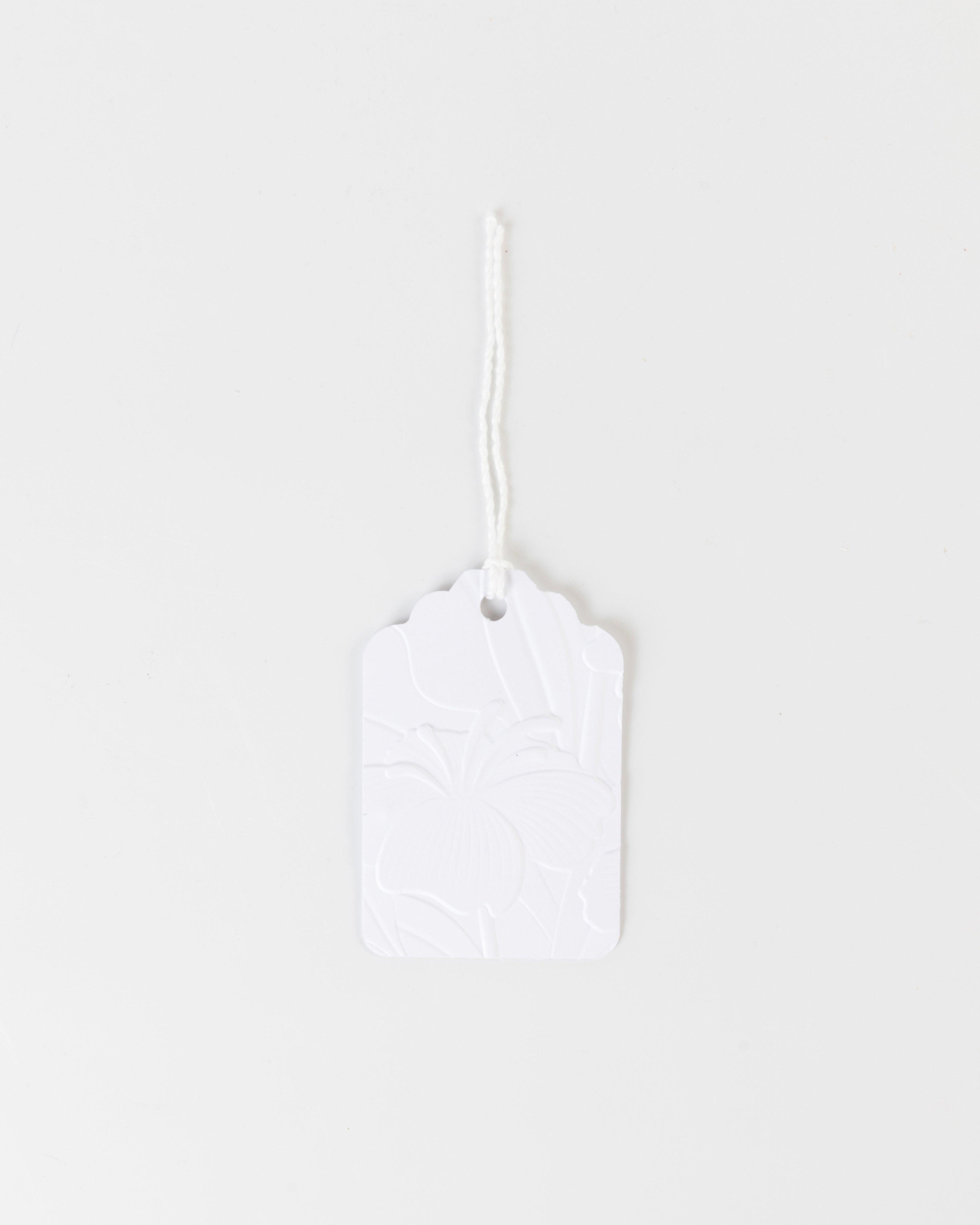 Floral Embossed Gift Tags -  white