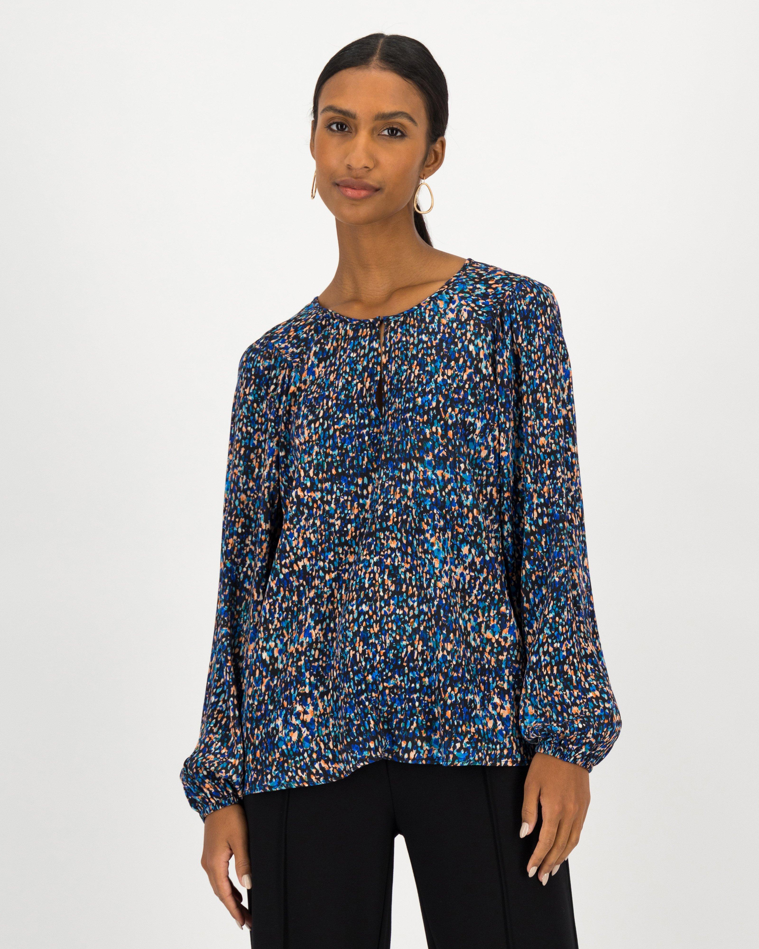 Nadine Feminine Printed Popover -  teal