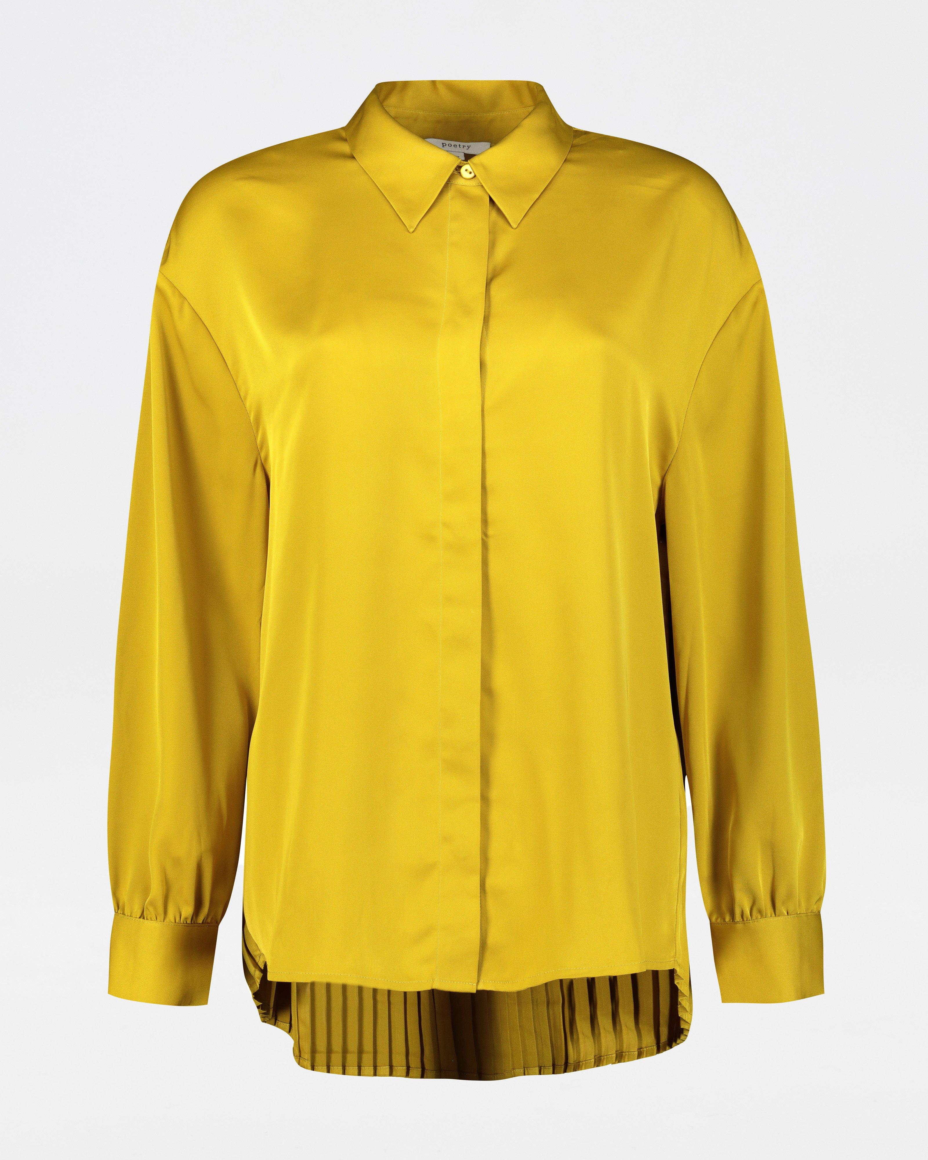 Savina Satin Shirt -  chartreuse