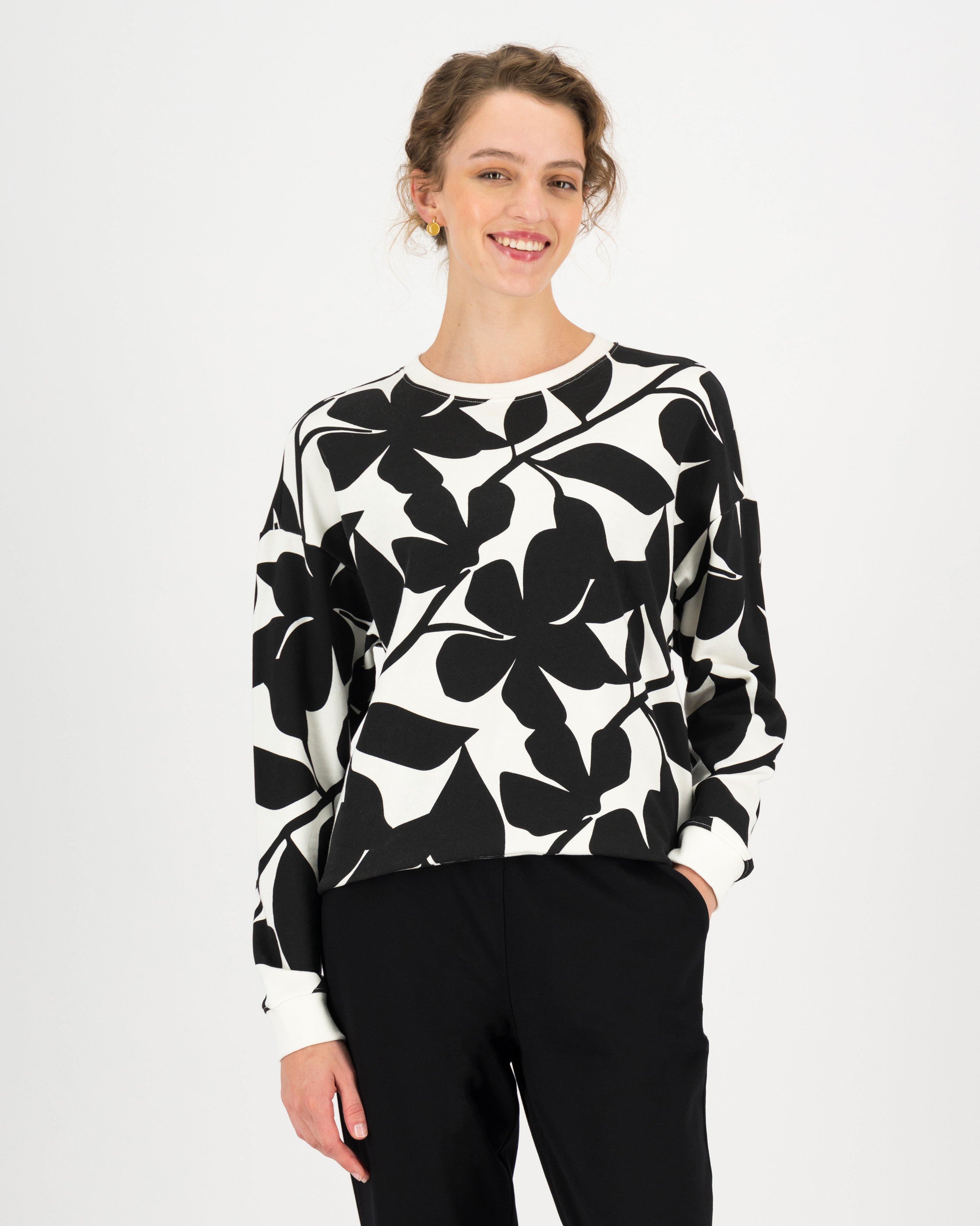 Stassie Printed Sweat Top -  milk