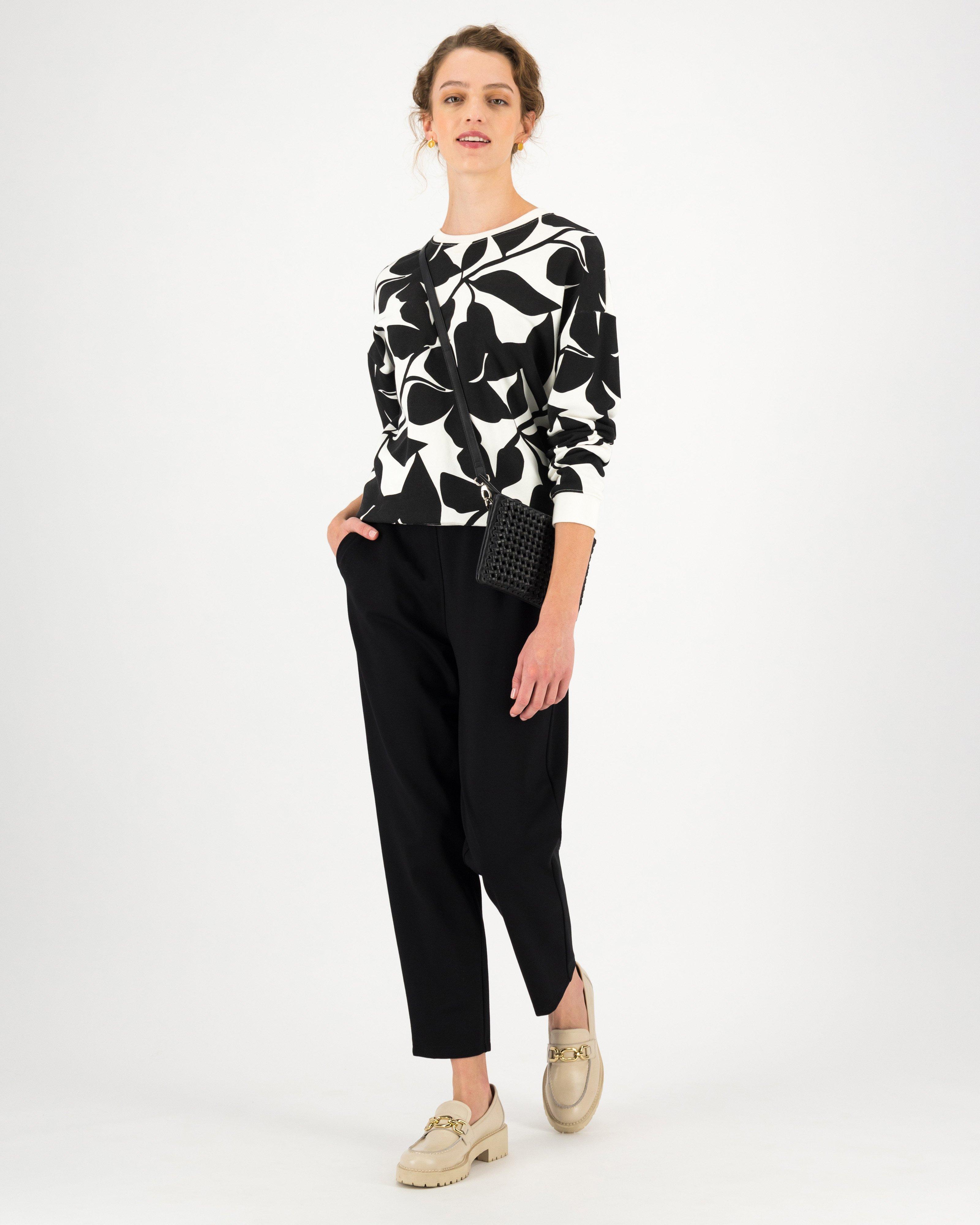 Stassie Printed Sweat Top -  milk