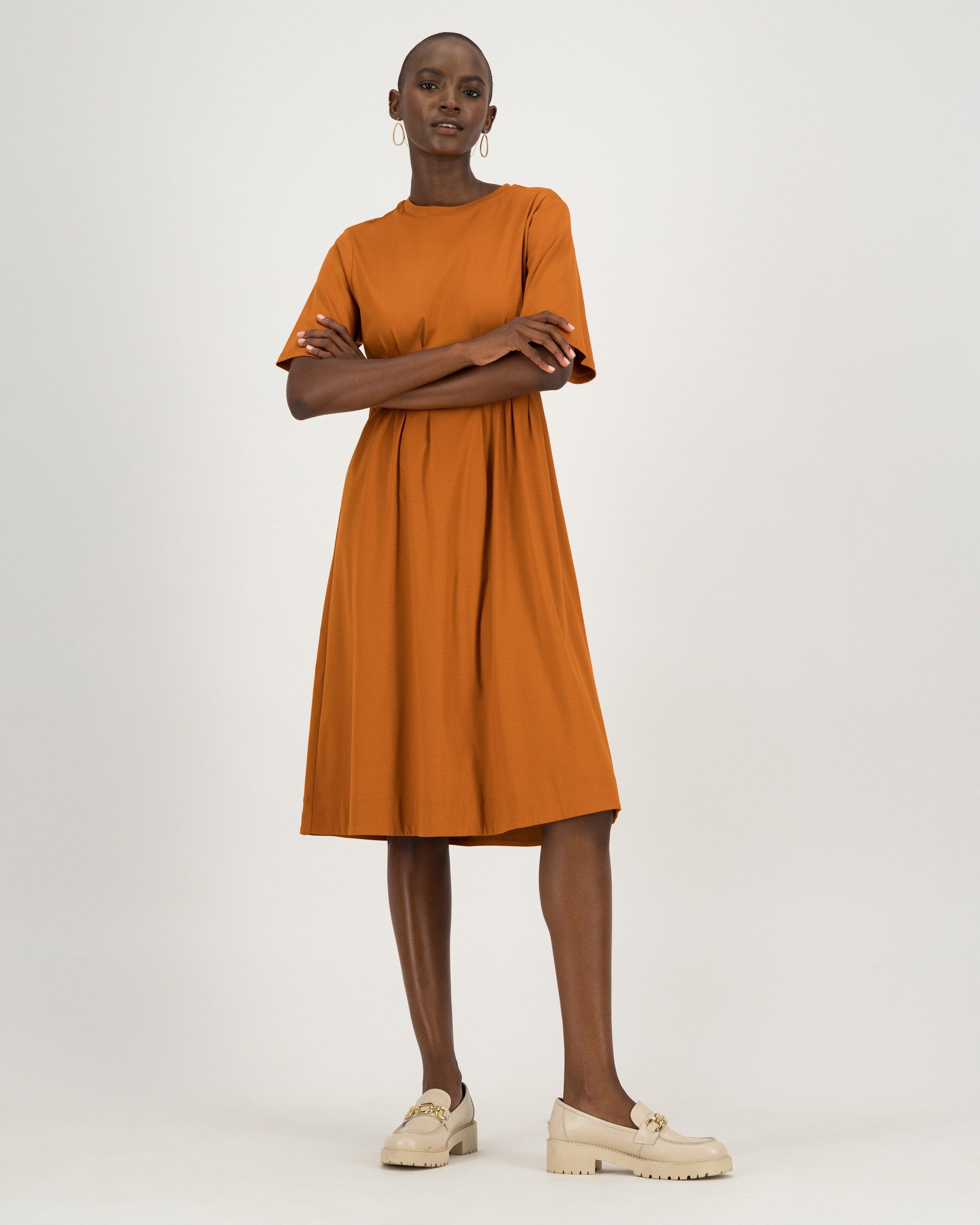 Mila Knit Dress -  rust