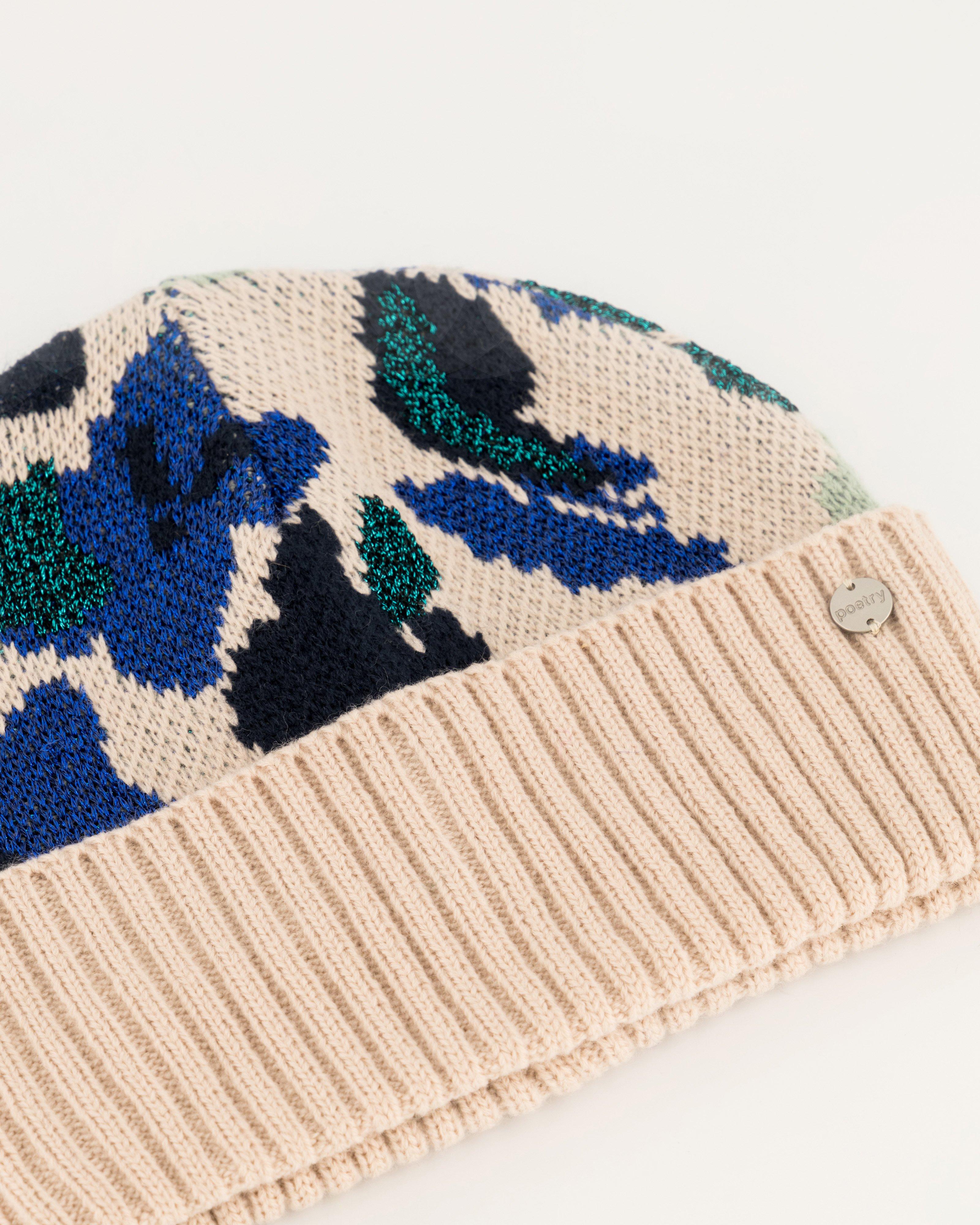 Selti Intarsia Beanie -  blue