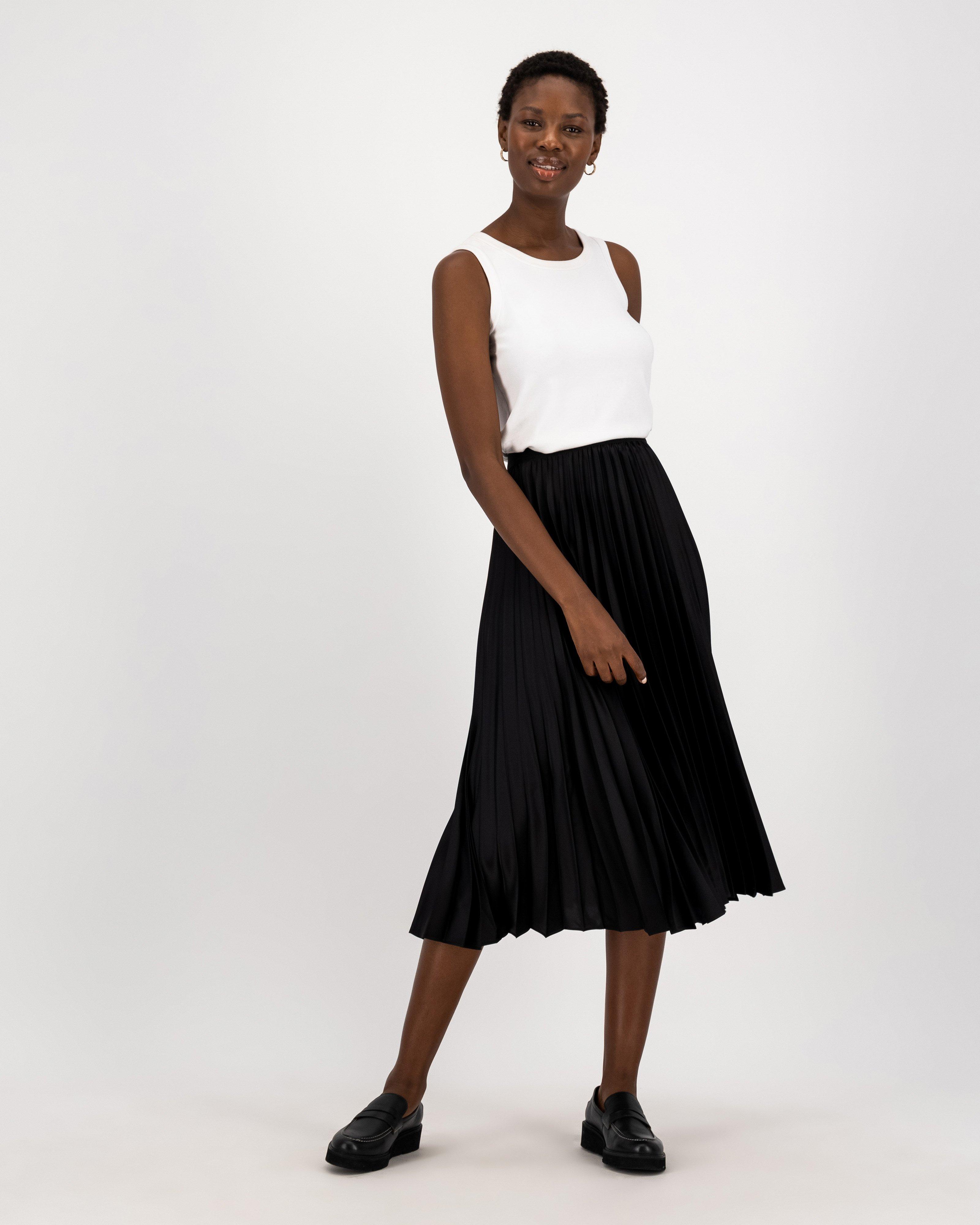 Poetry Icelyn Pleated Maxi Skirt -  black