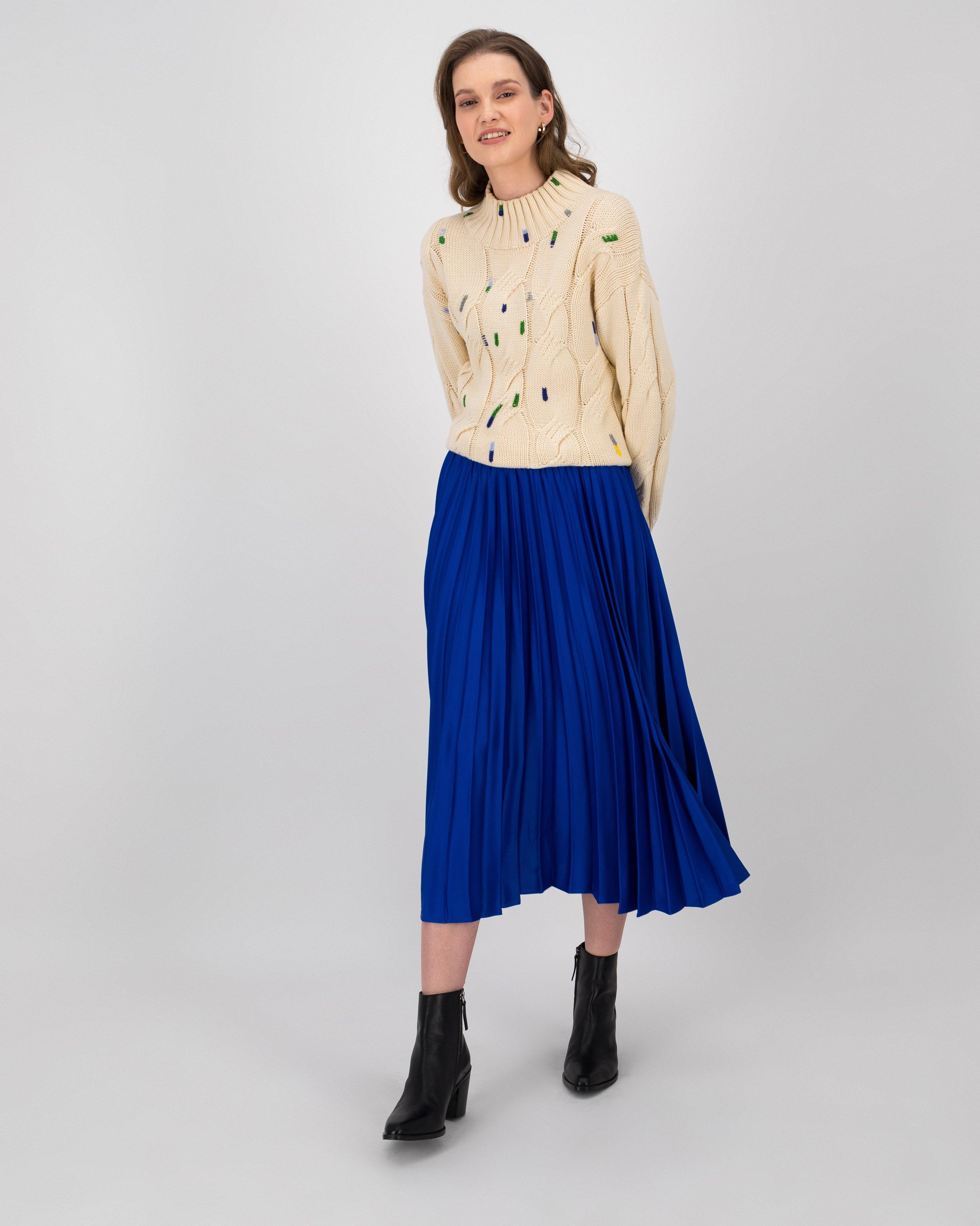 Poetry Icelyn Pleated Maxi Skirt -  cobalt