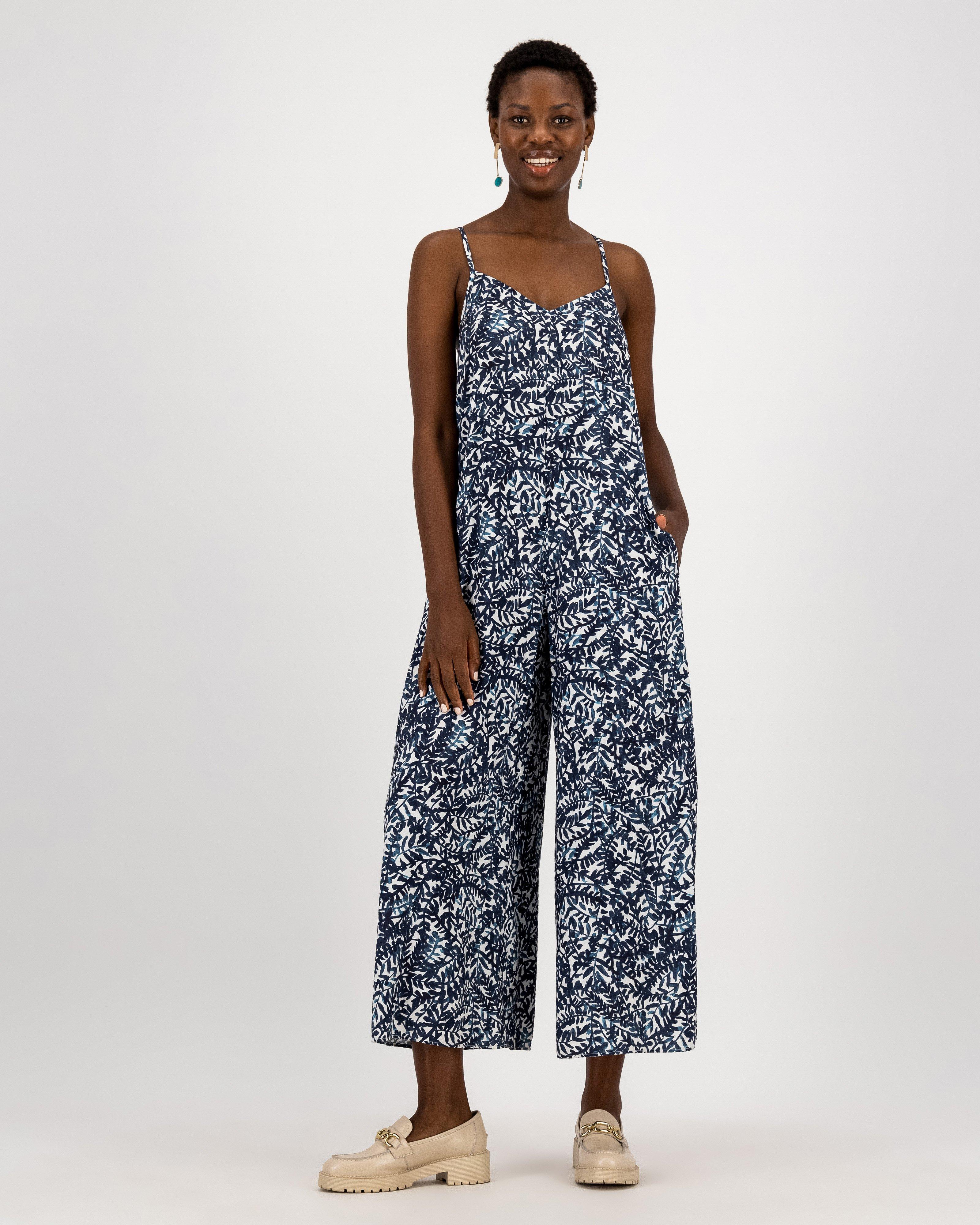 Lucy Printed Jumpsuit -  blue