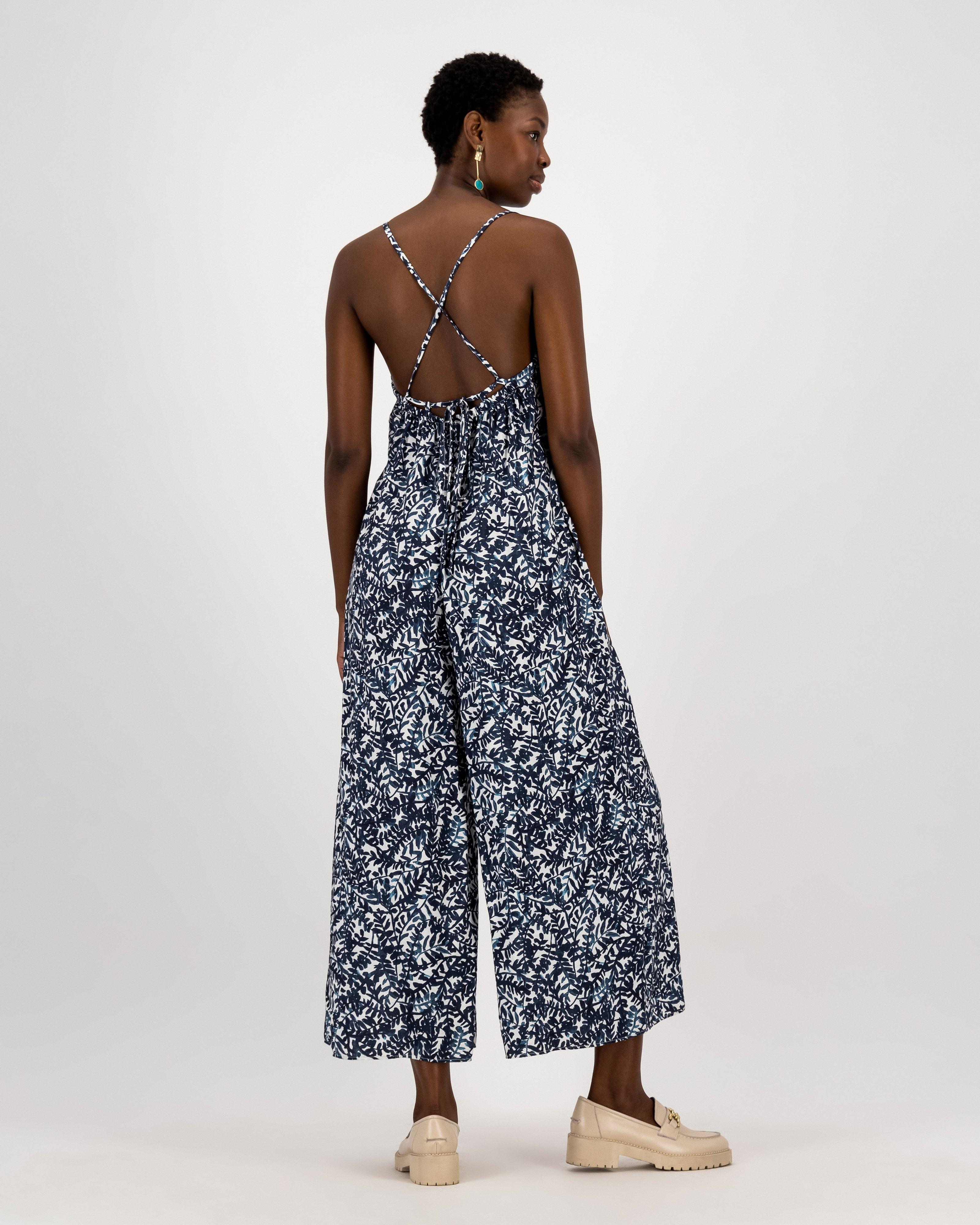 Lucy Printed Jumpsuit -  blue