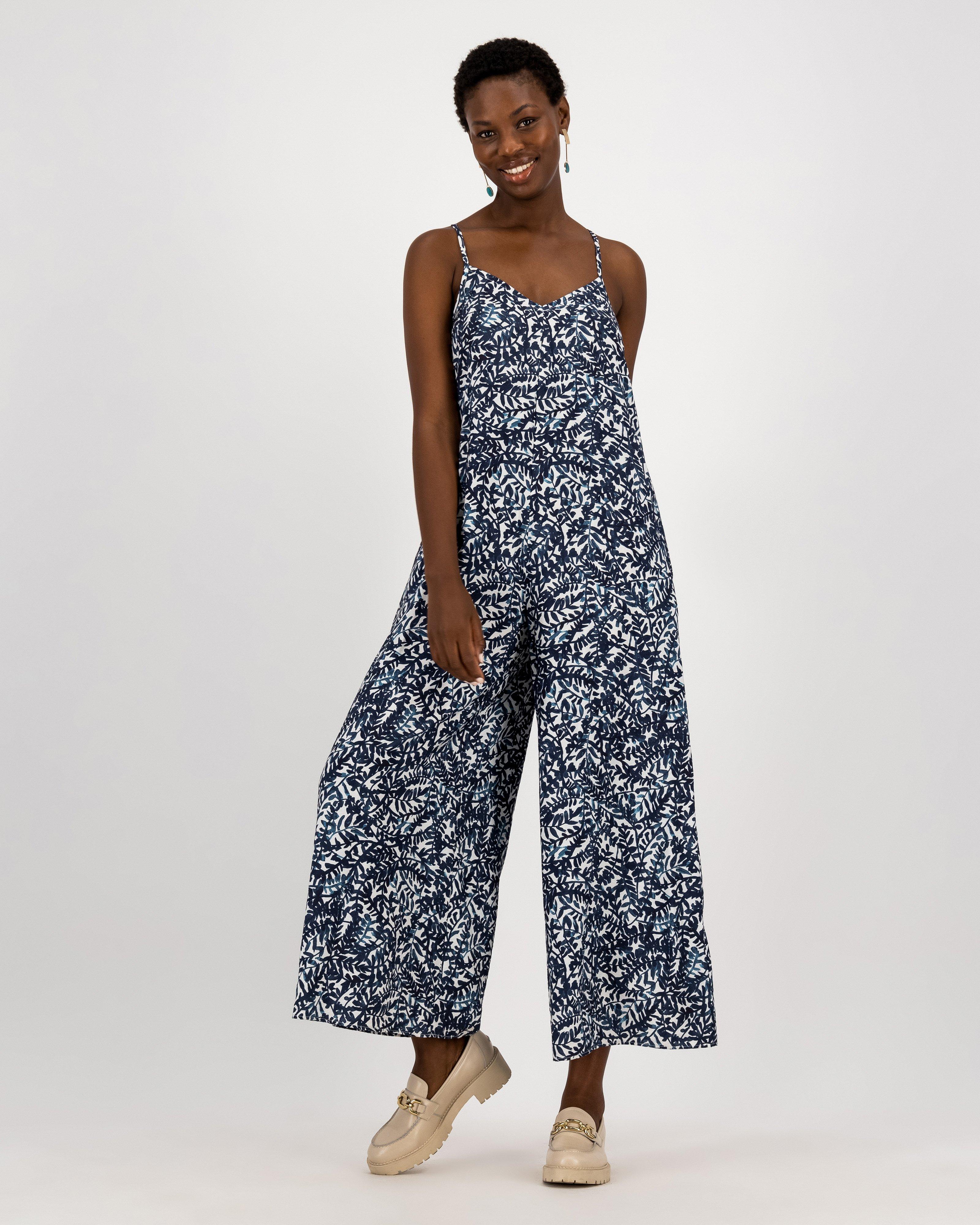 Lucy Printed Jumpsuit -  blue