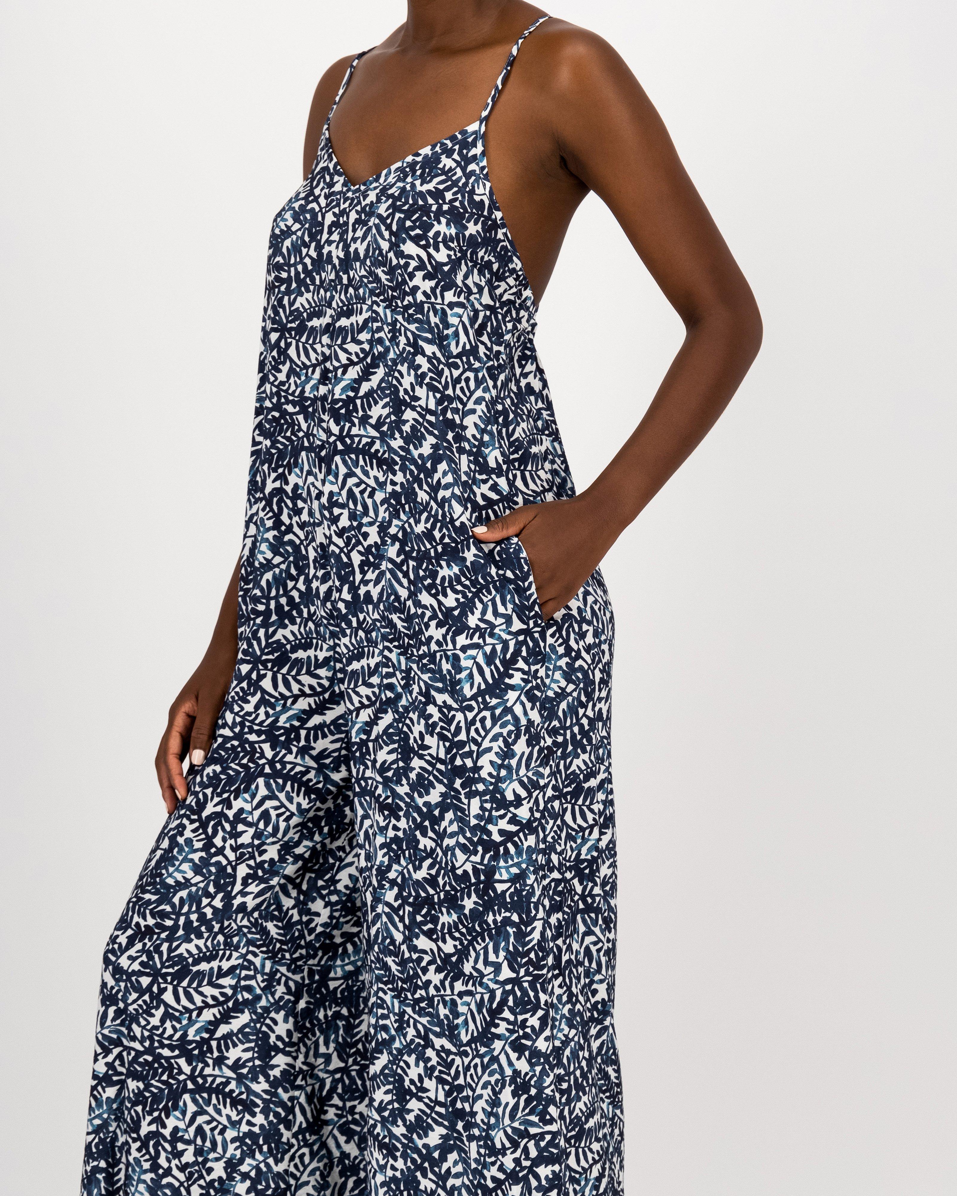 Lucy Printed Jumpsuit -  blue