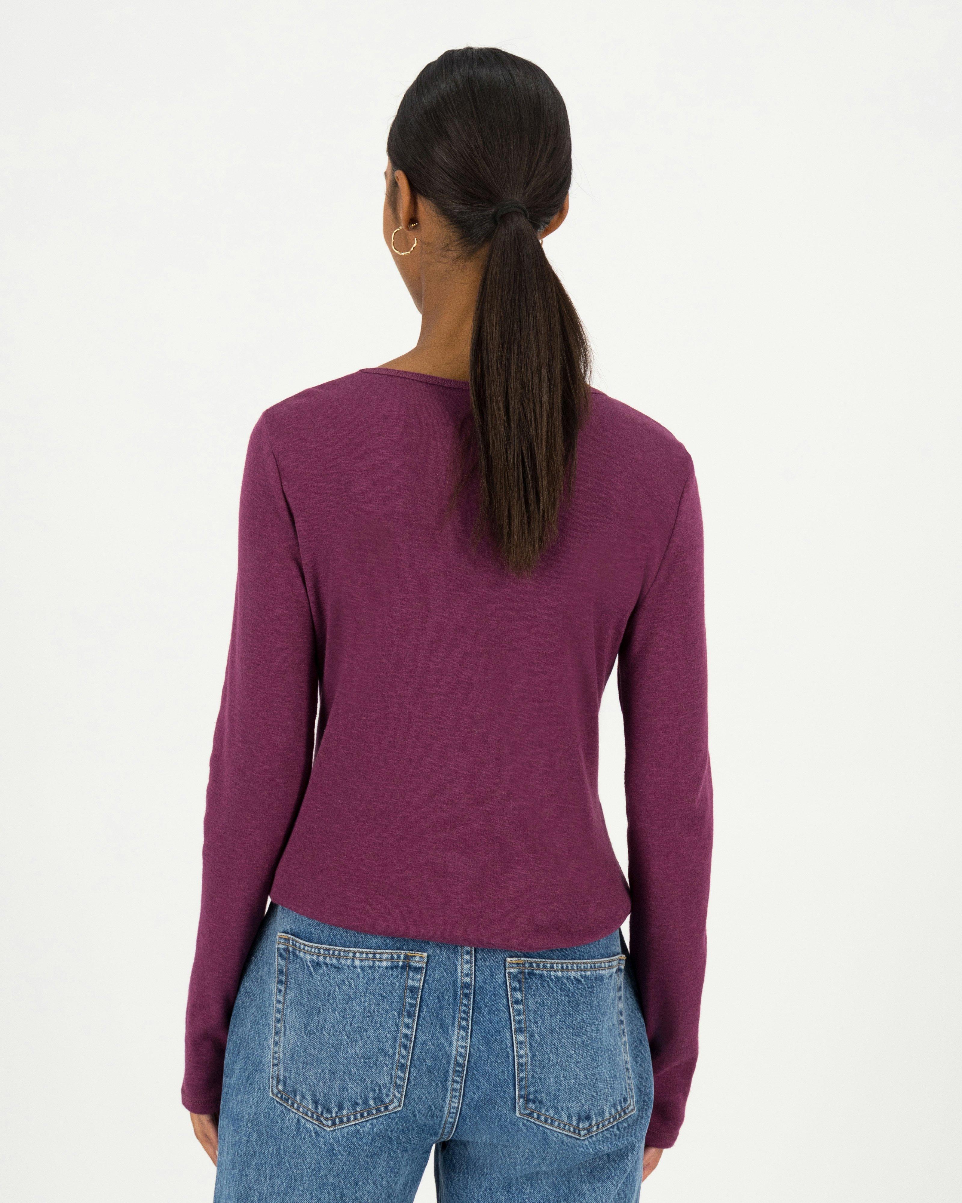 Sofia Basic T-Shirt -  plum