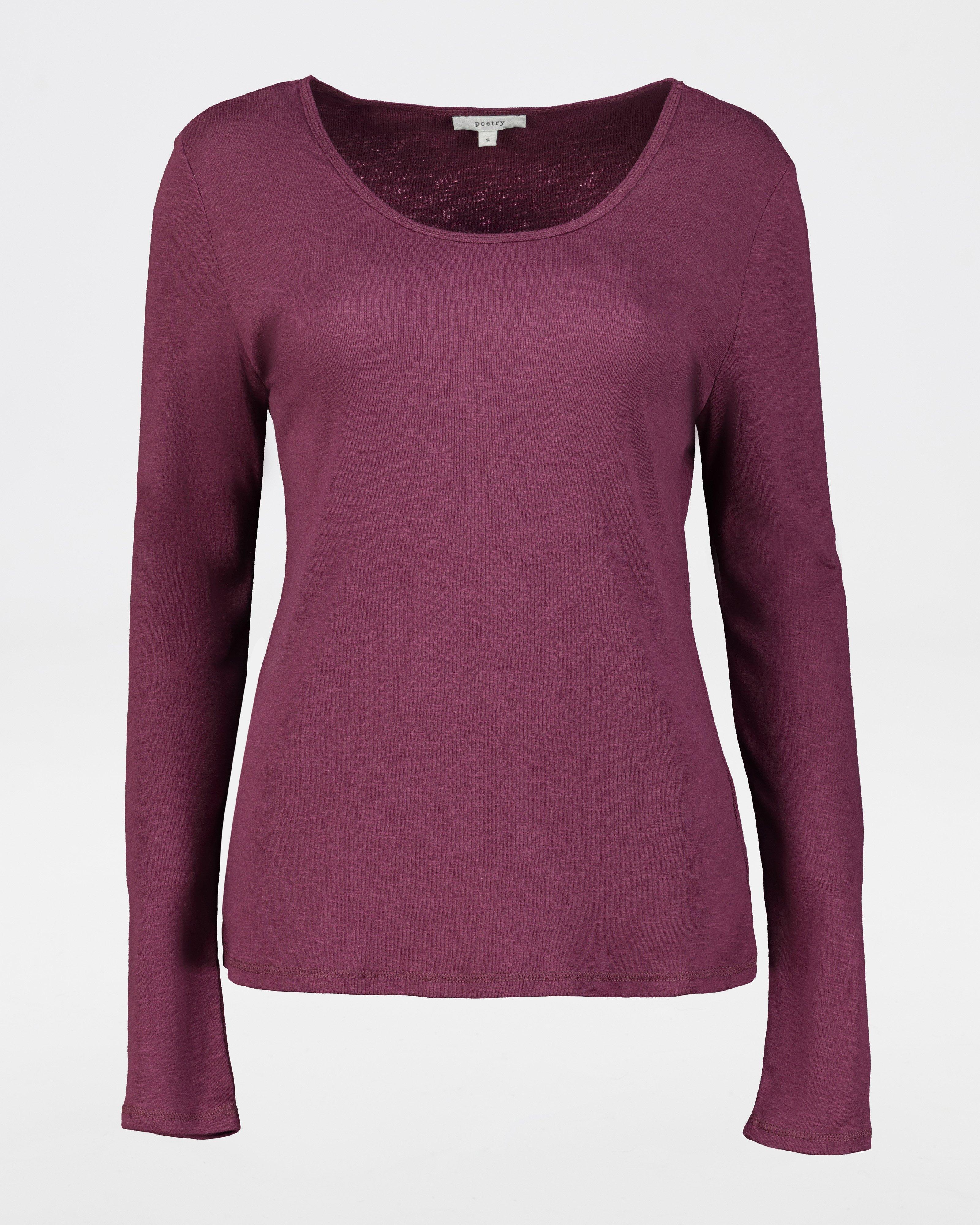 Sofia Basic T-Shirt -  plum