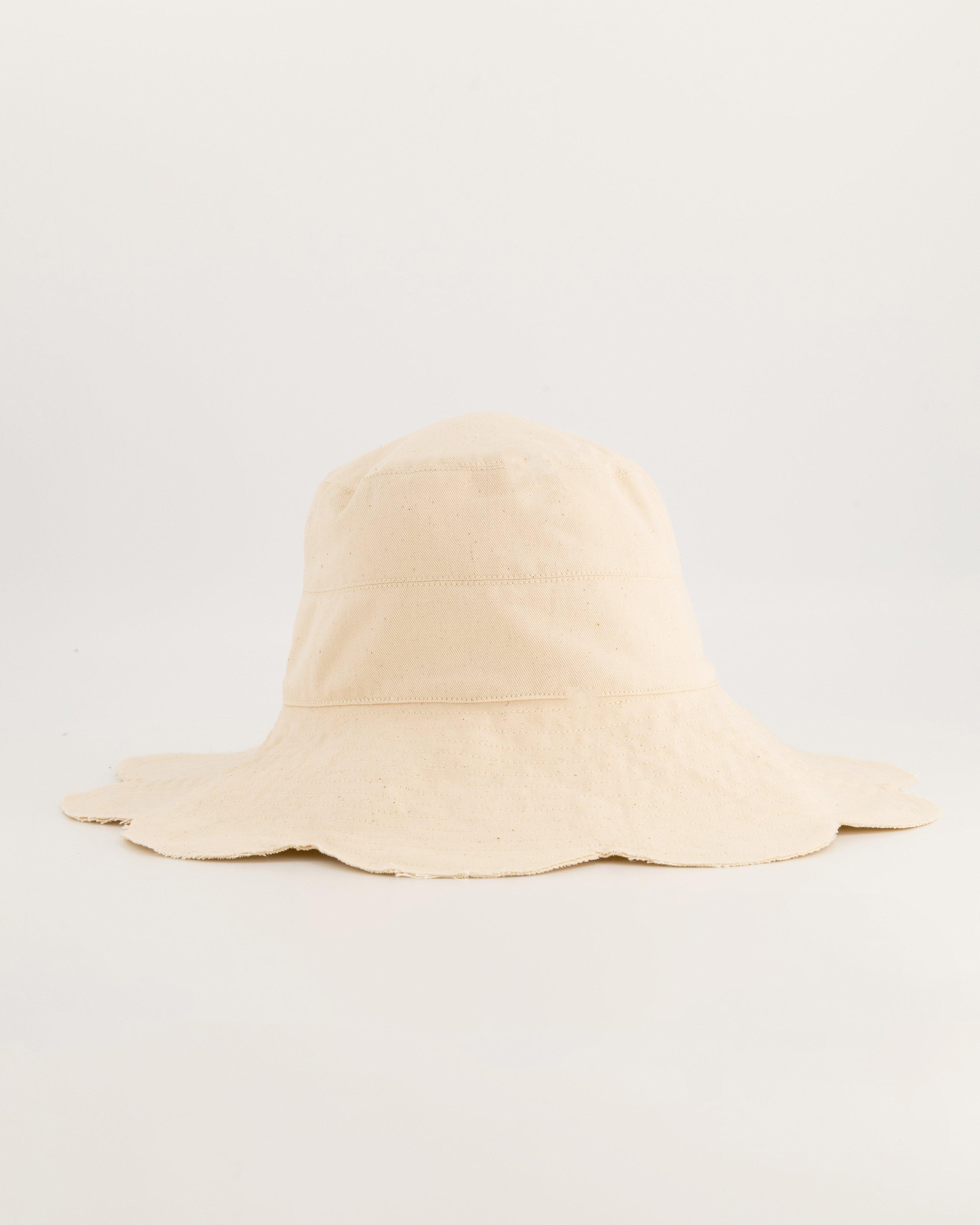 Teena Scallop Bucket Hat -  stone