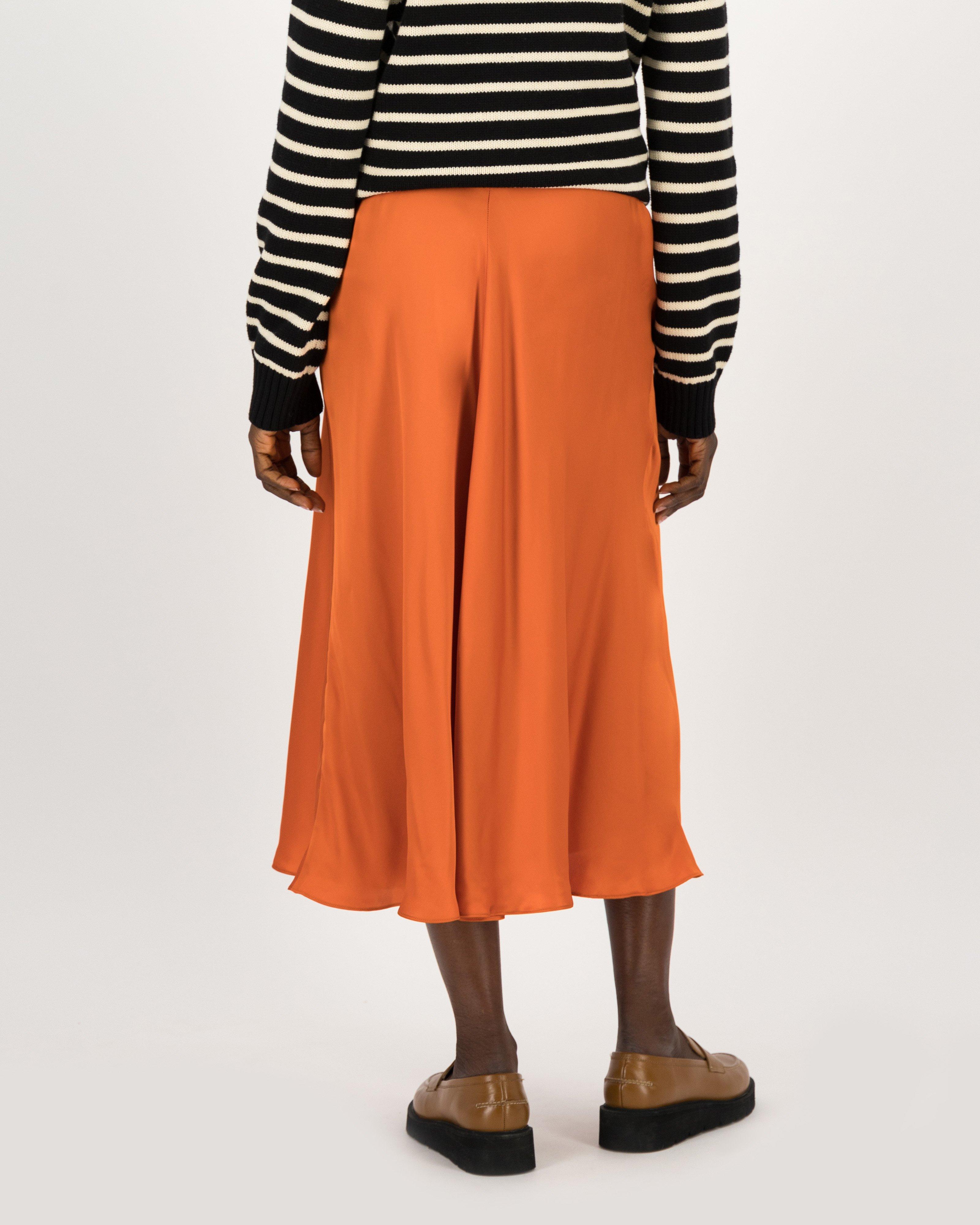 Lilou Volume Bias Cut Skirt -  orange