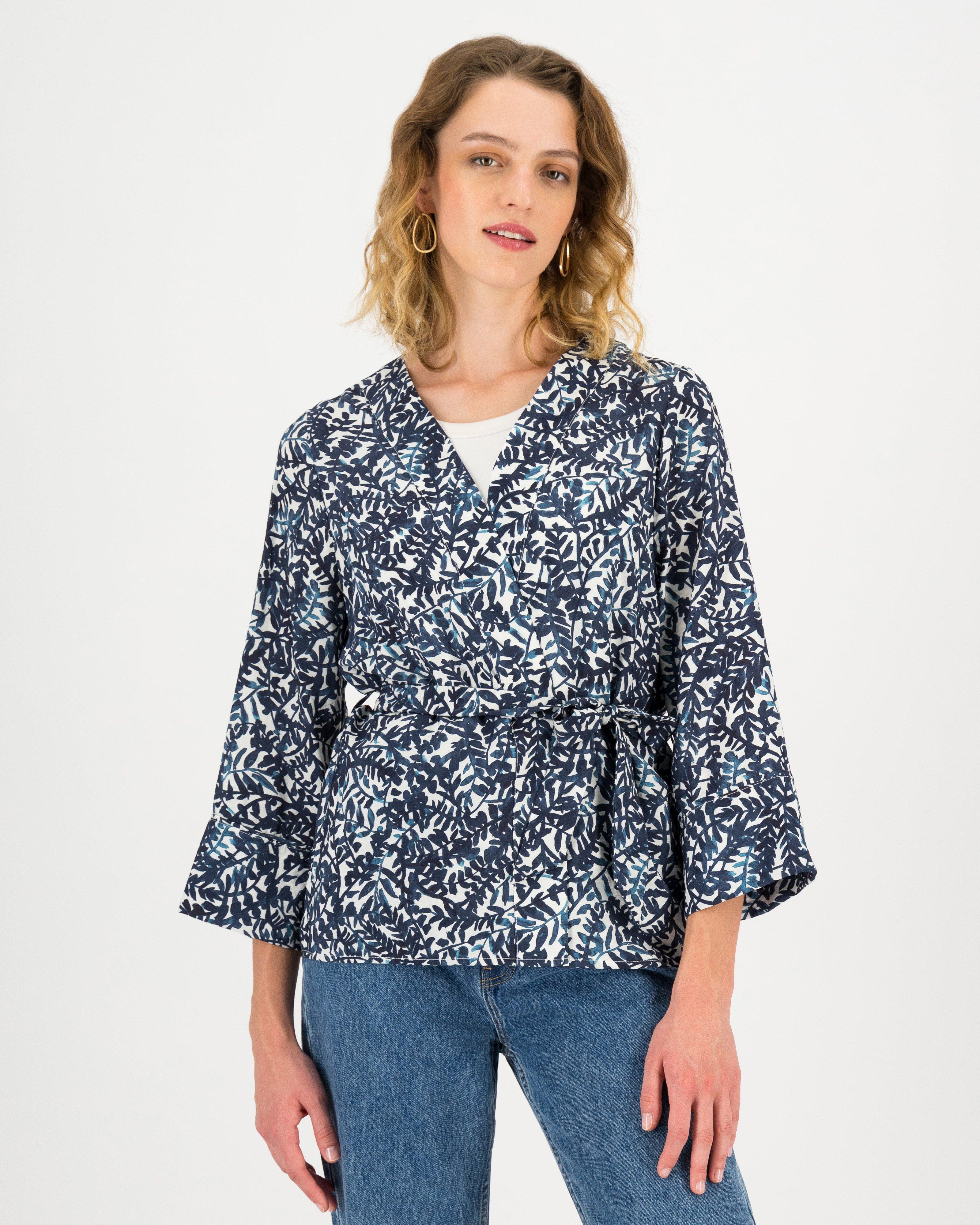 Alexi Belted Kimono -  blue