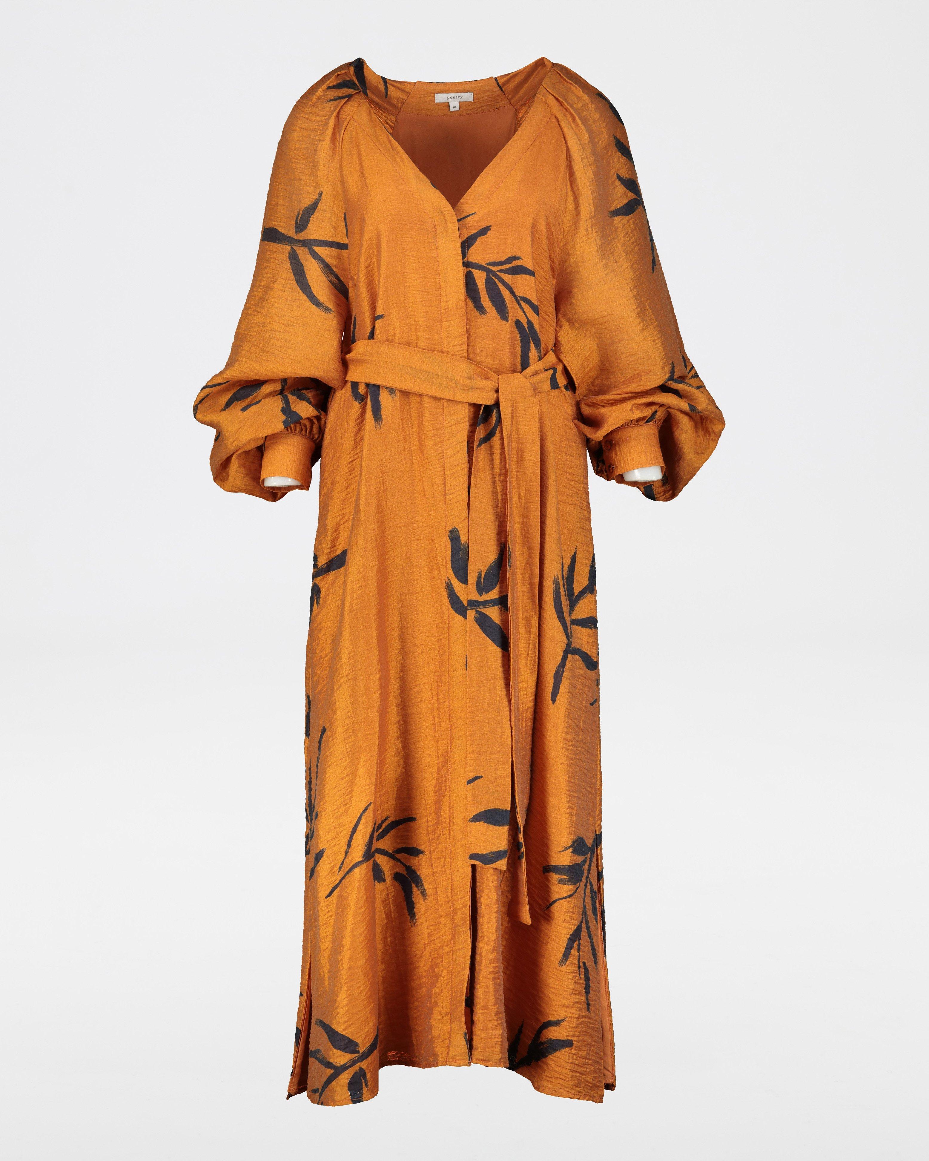 Anna Illustrated Dress -  ochre