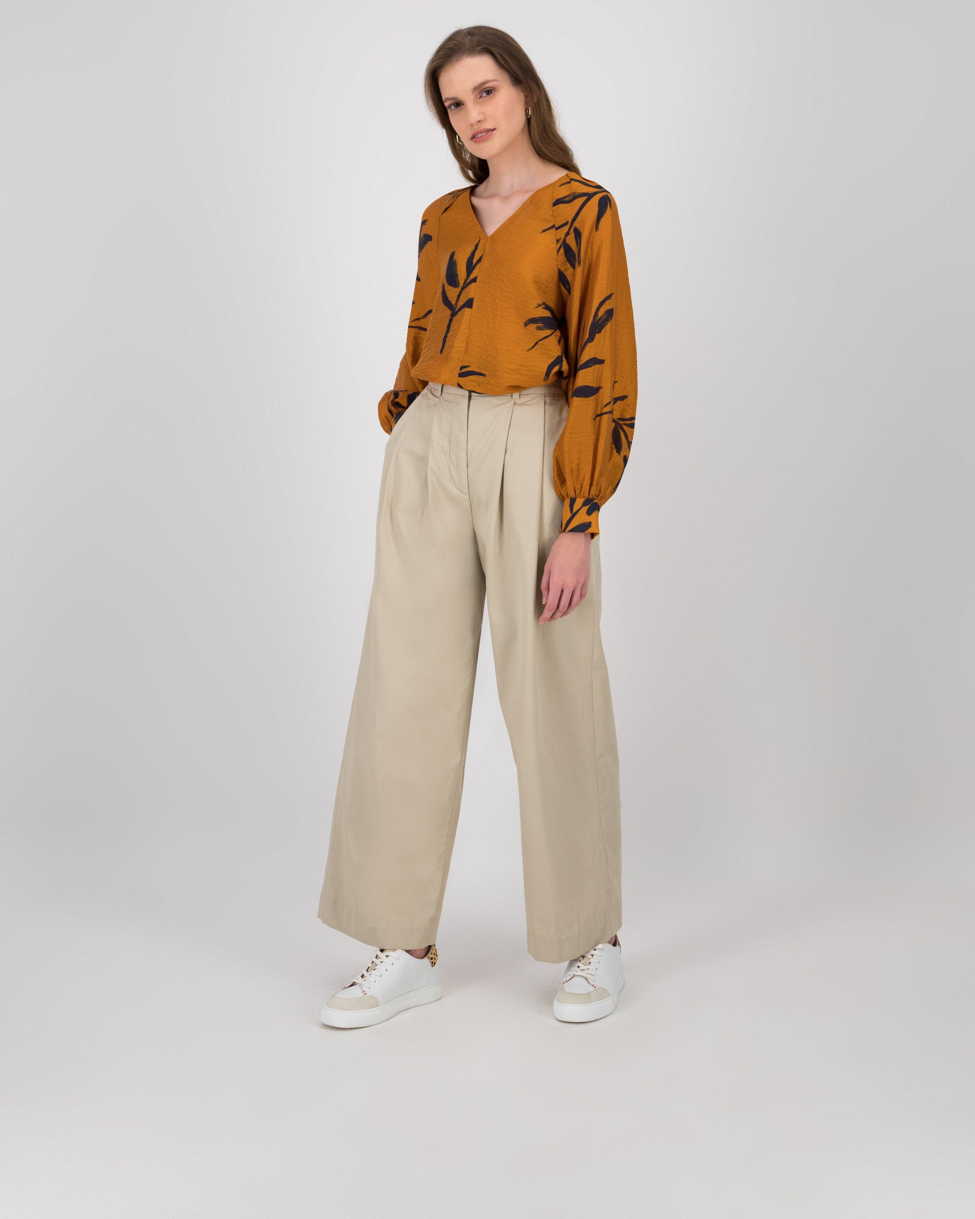 Agnes Printed Blouse -  ochre