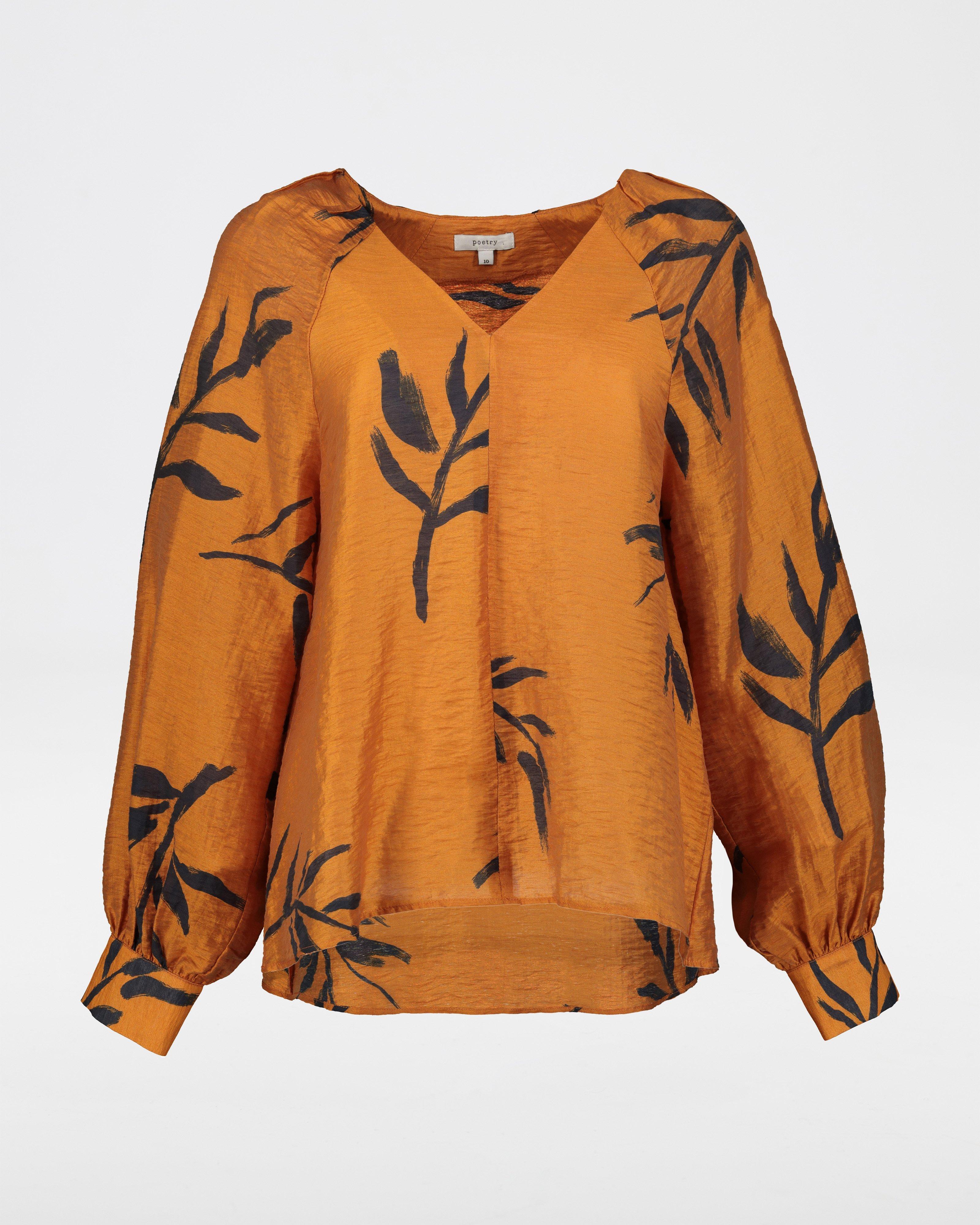 Agnes Printed Blouse -  ochre