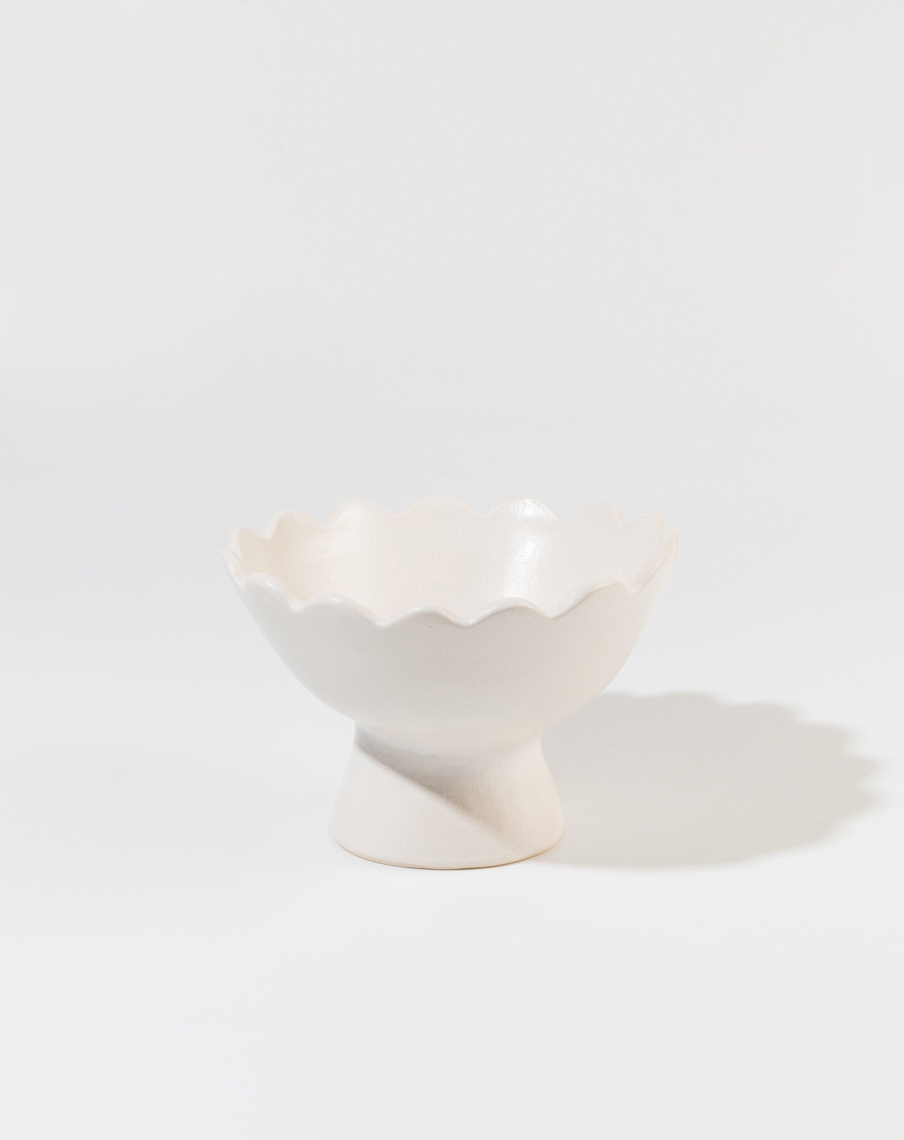 Scallop Footed Bowl -  milk