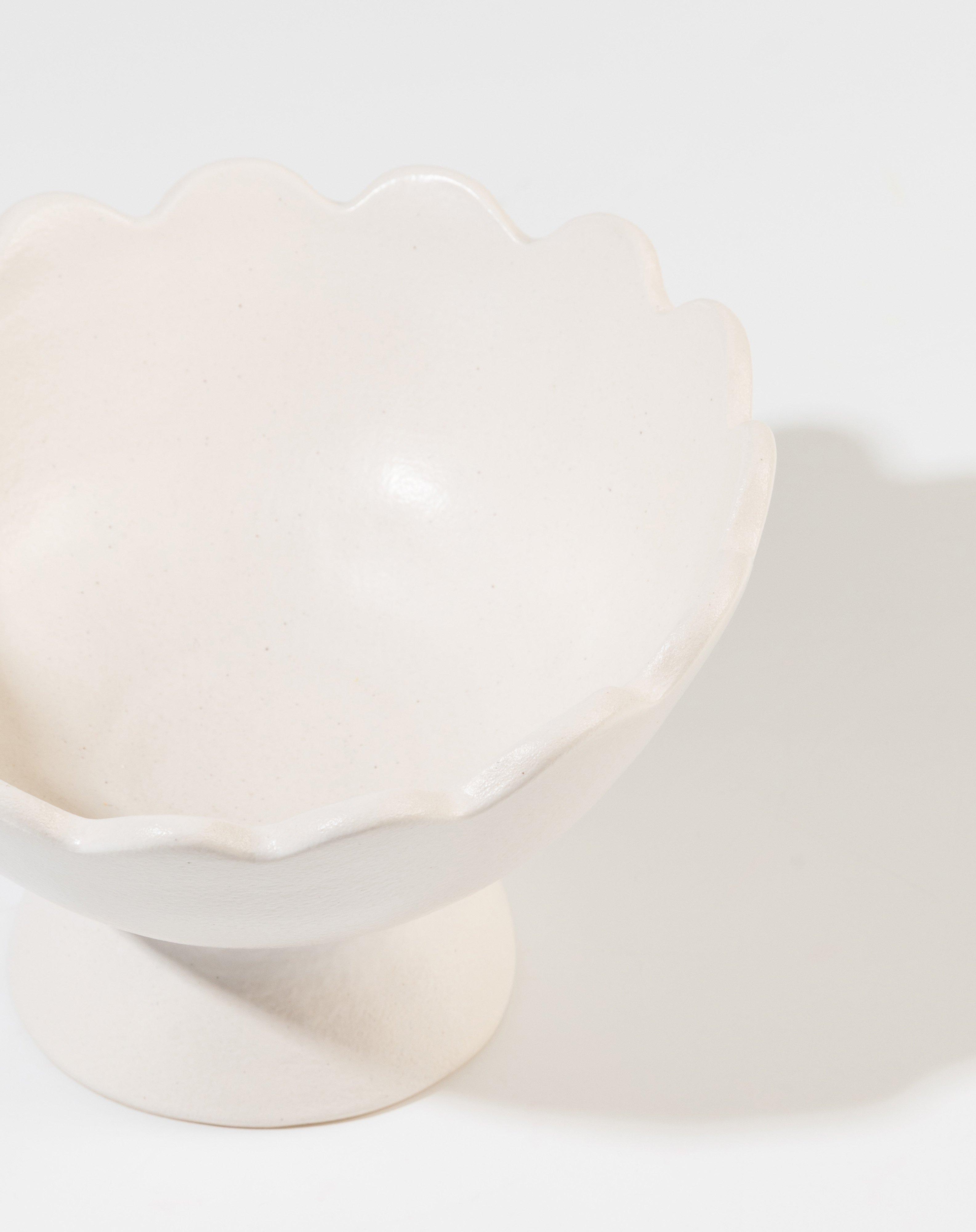 Scallop Footed Bowl -  milk