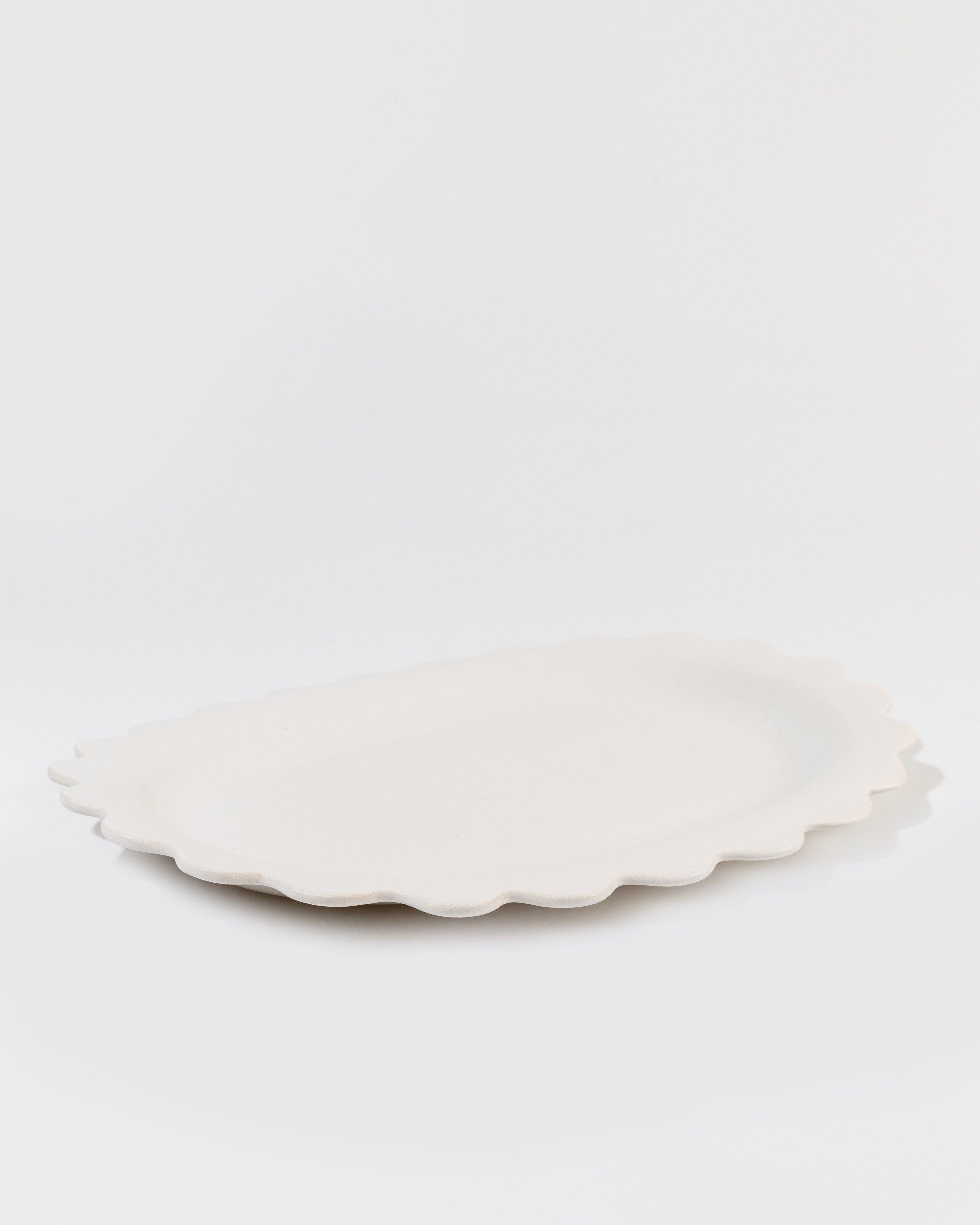 Scallop Oval Serving Platter -  milk