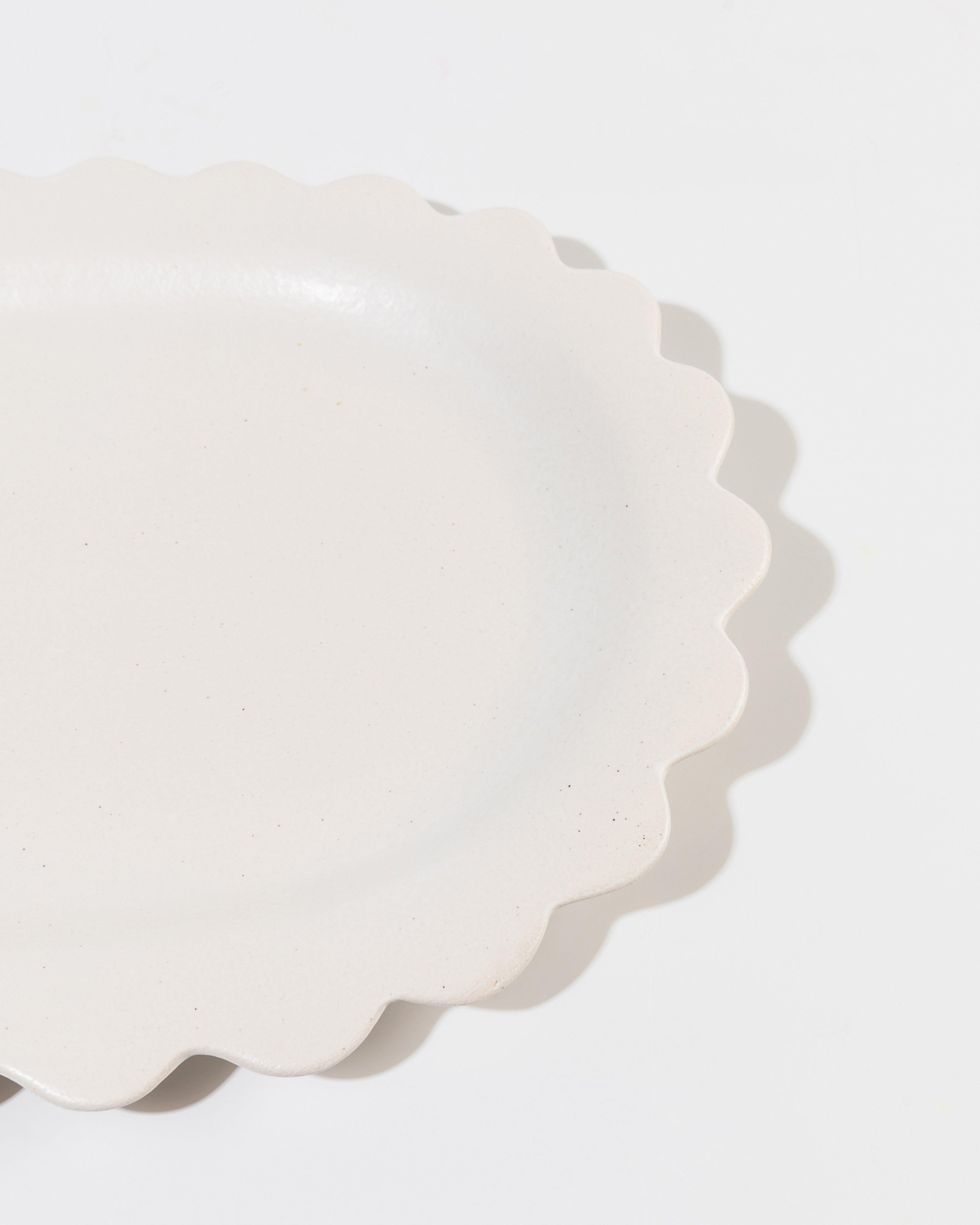 Scallop Oval Serving Platter -  milk