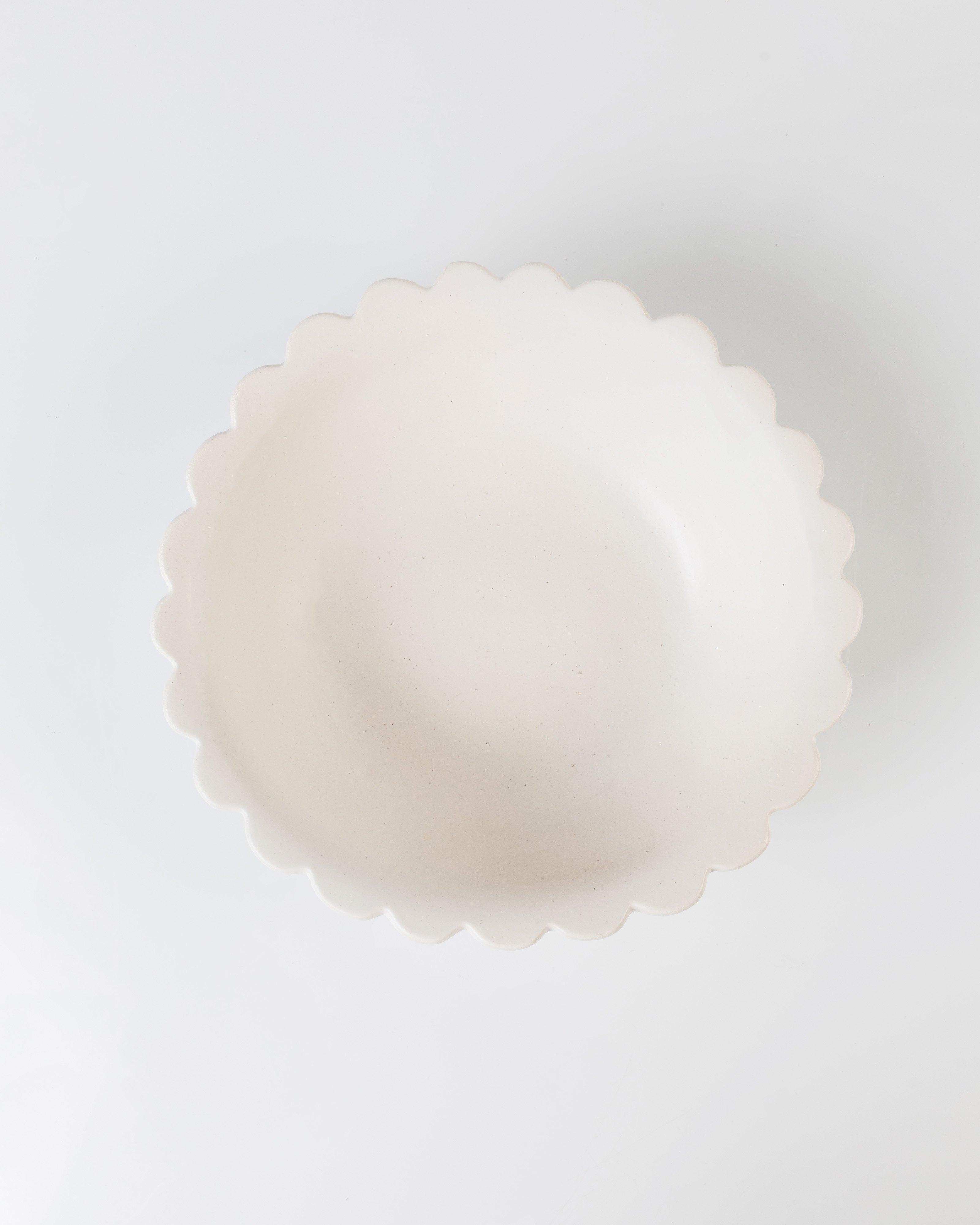 Scallop Oval Serving Bowl -  milk