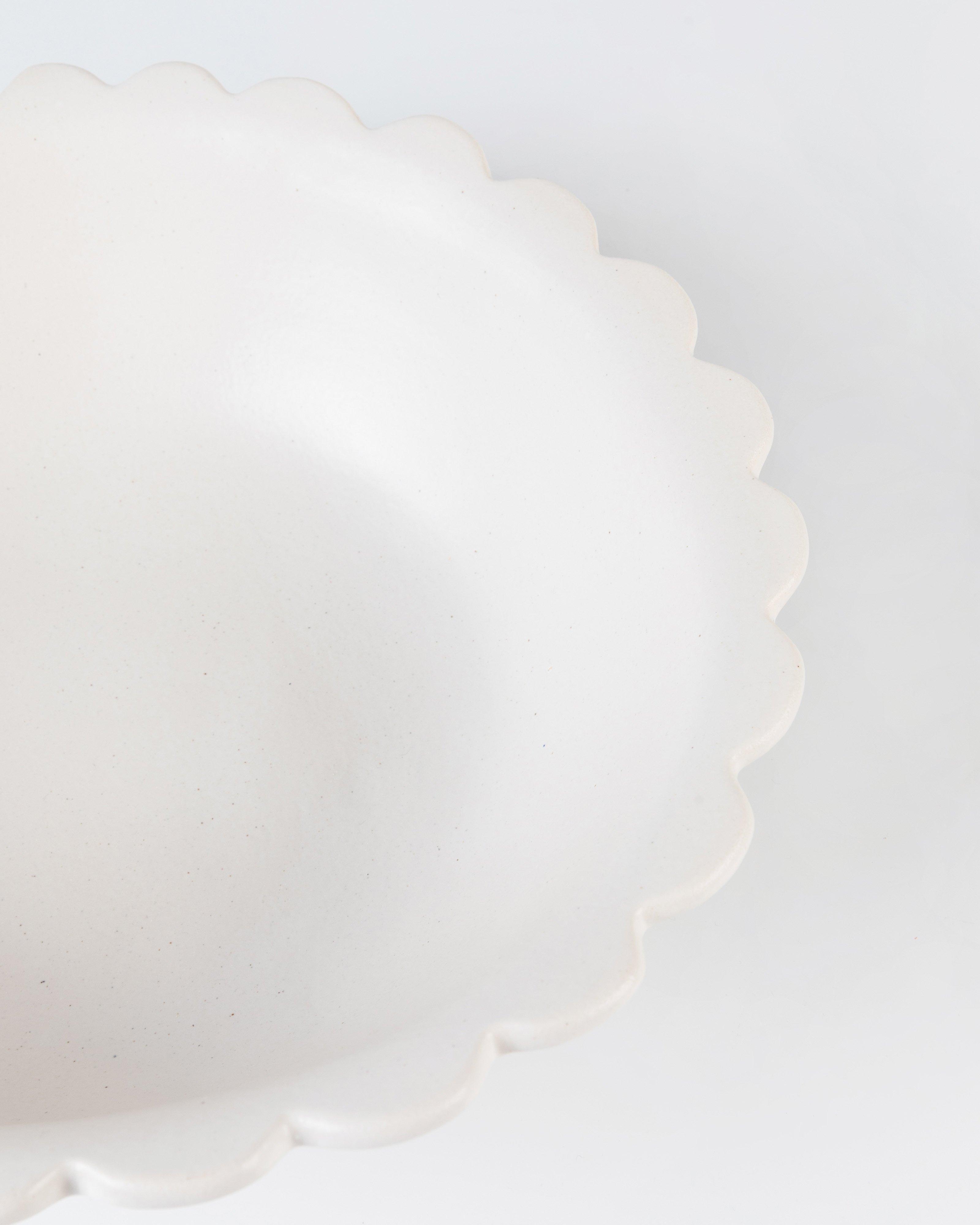 Scallop Oval Serving Bowl -  milk