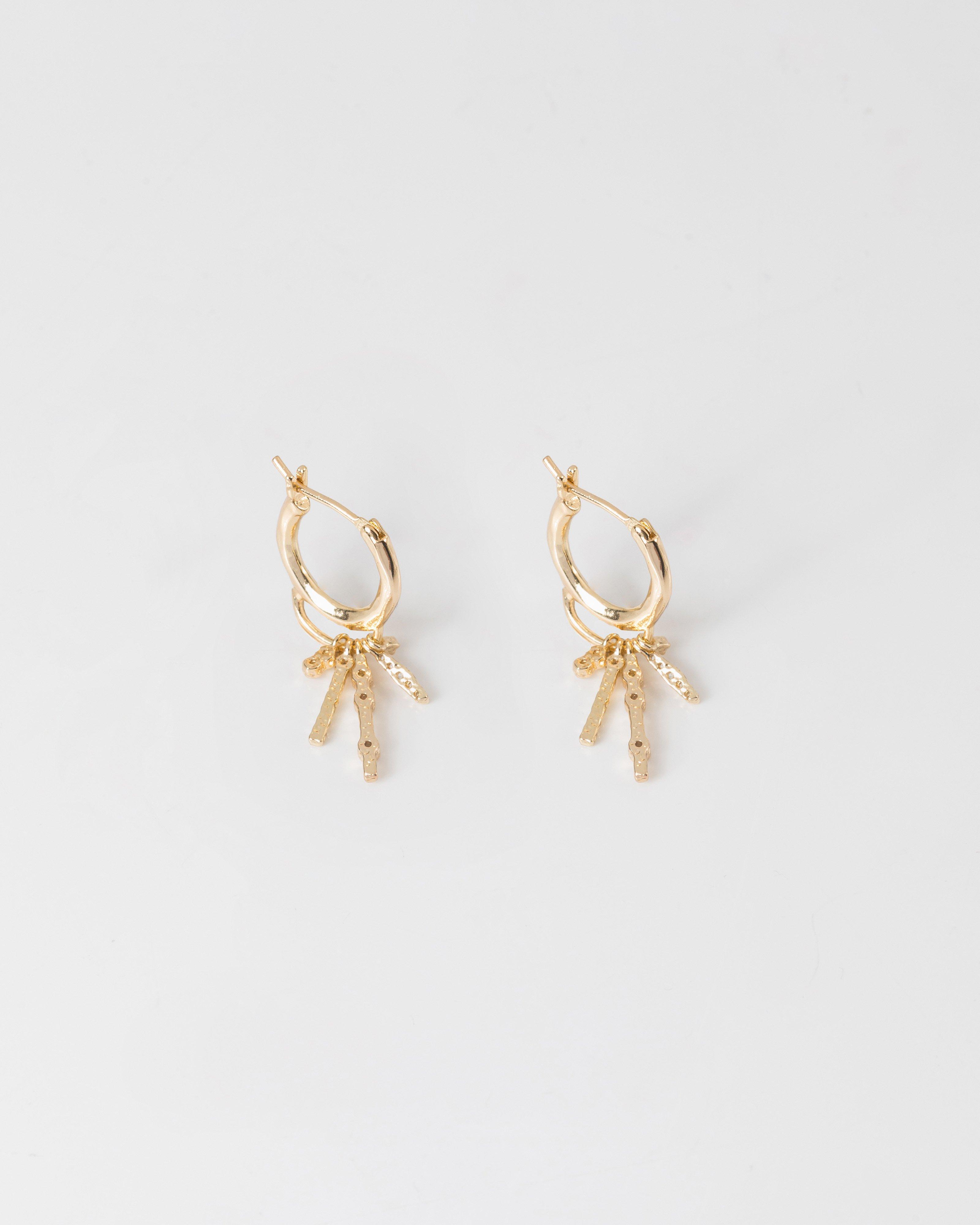 Bar Tasseled Hoop Drop Earrings -  camo