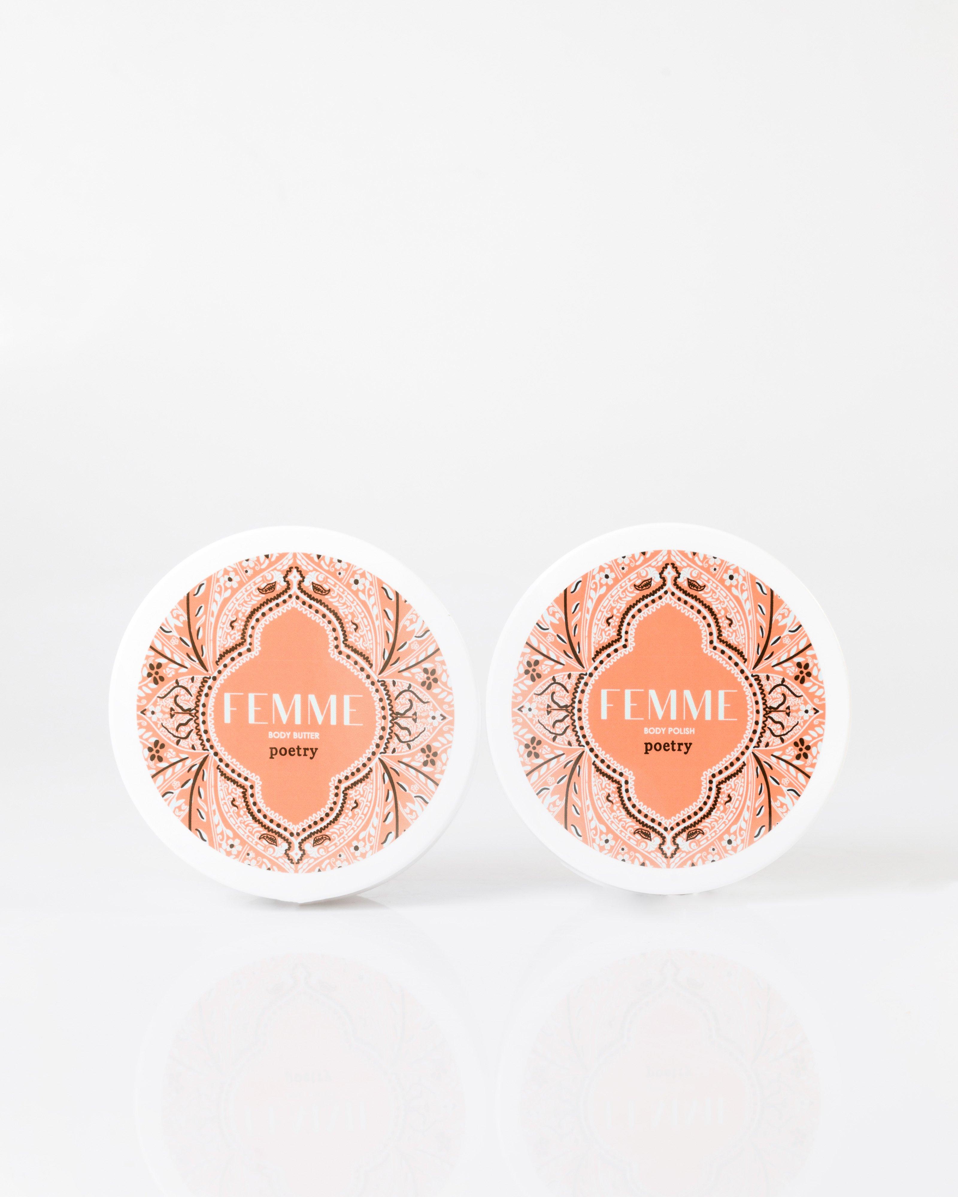 Femme Body Butter & Scrub Gift Set -  peach