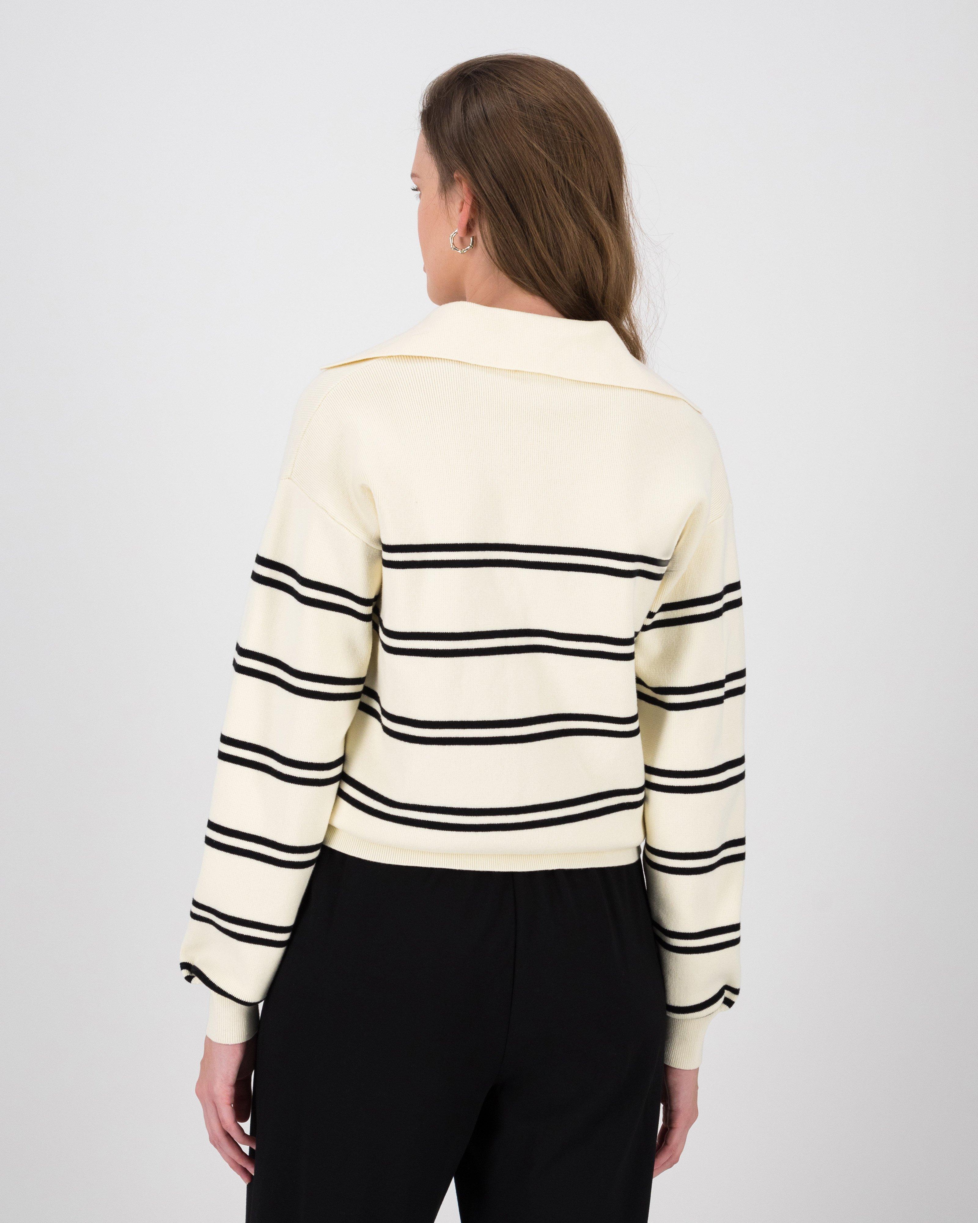 Lillian Double Stripe Jumper -  black