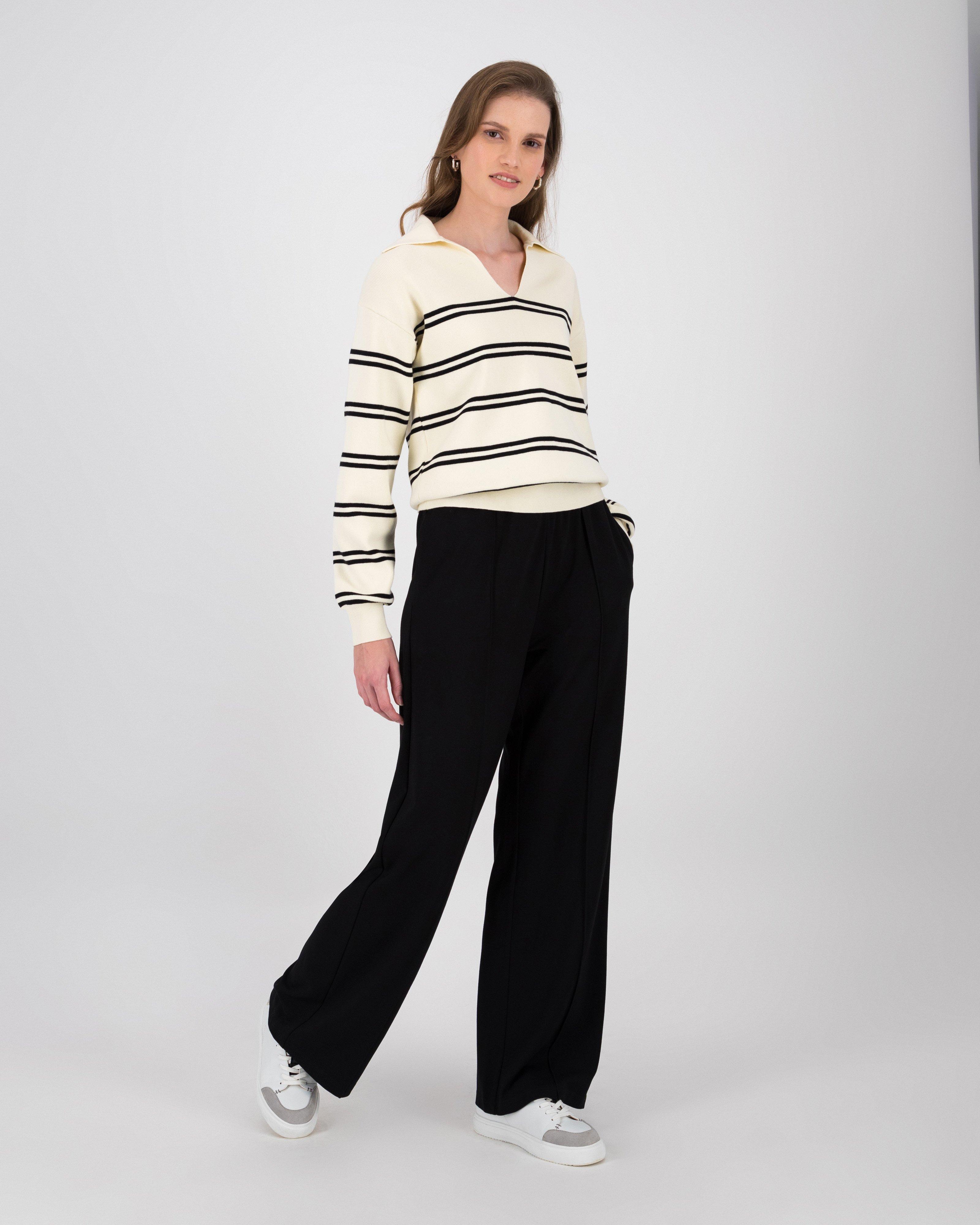 Lillian Double Stripe Jumper -  black