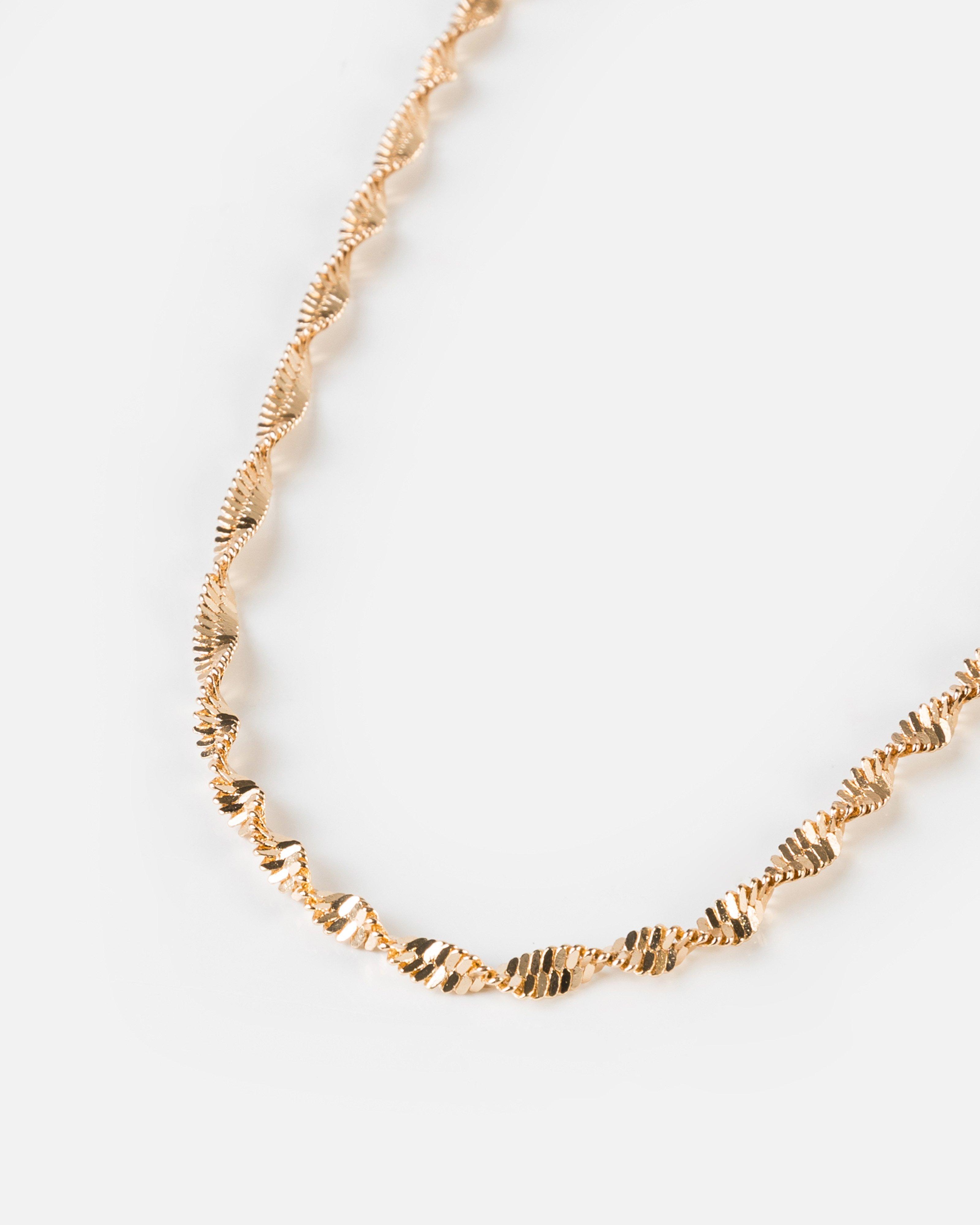 Twisted Short Chain Necklace -  gold