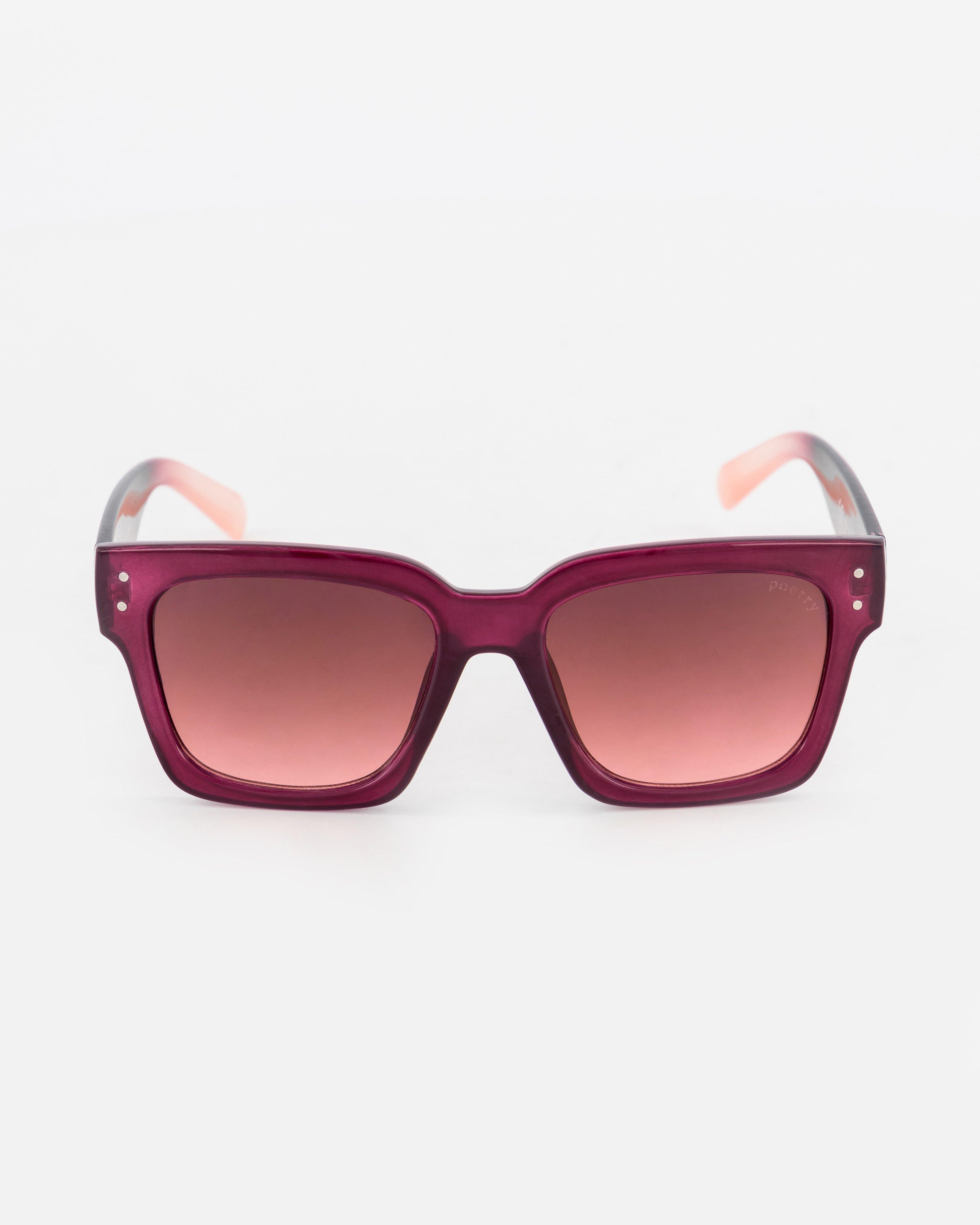 Polarised Large Square Sunglasses -  burgundy