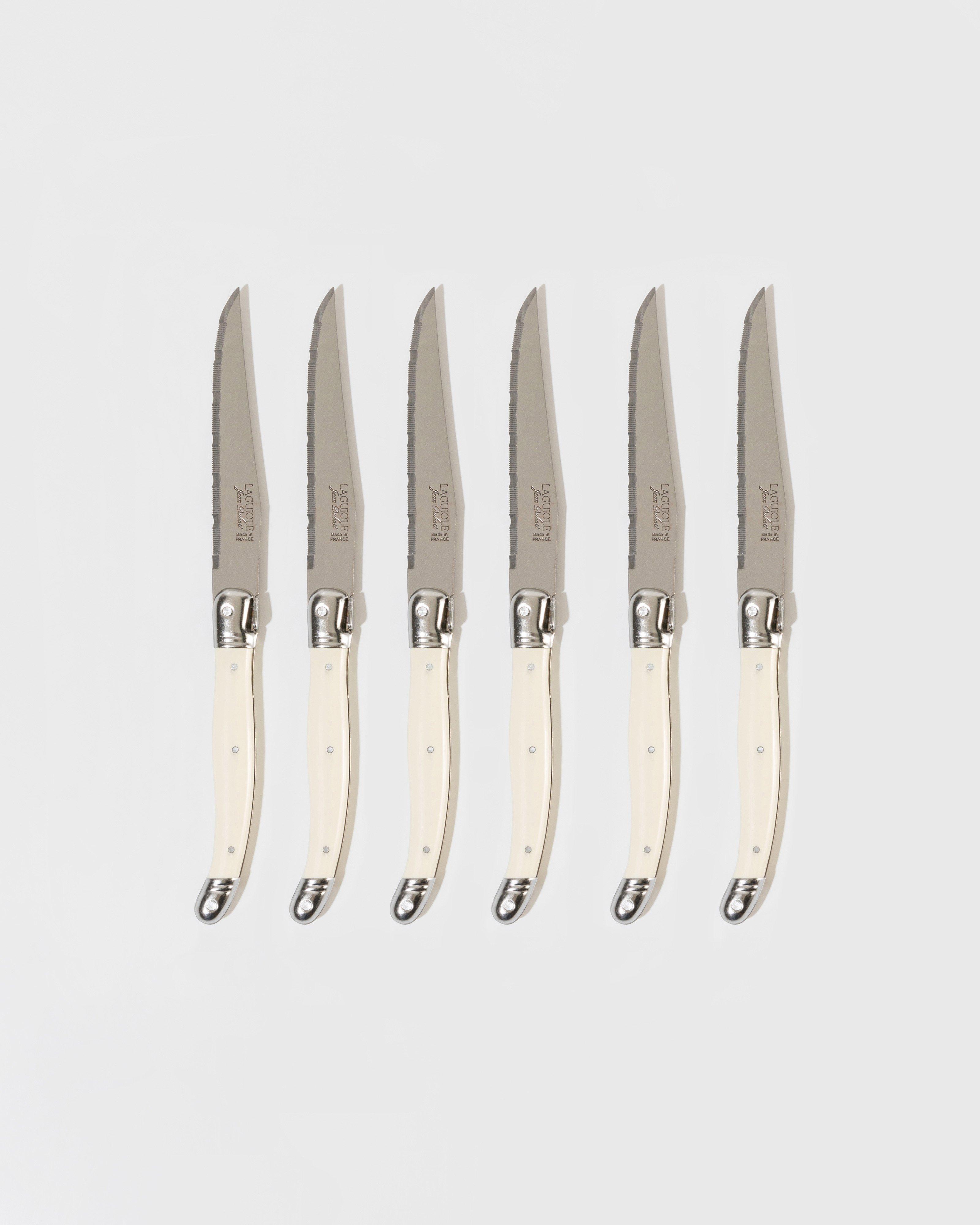 Laguiole Steak Knives in a Block  -  bone