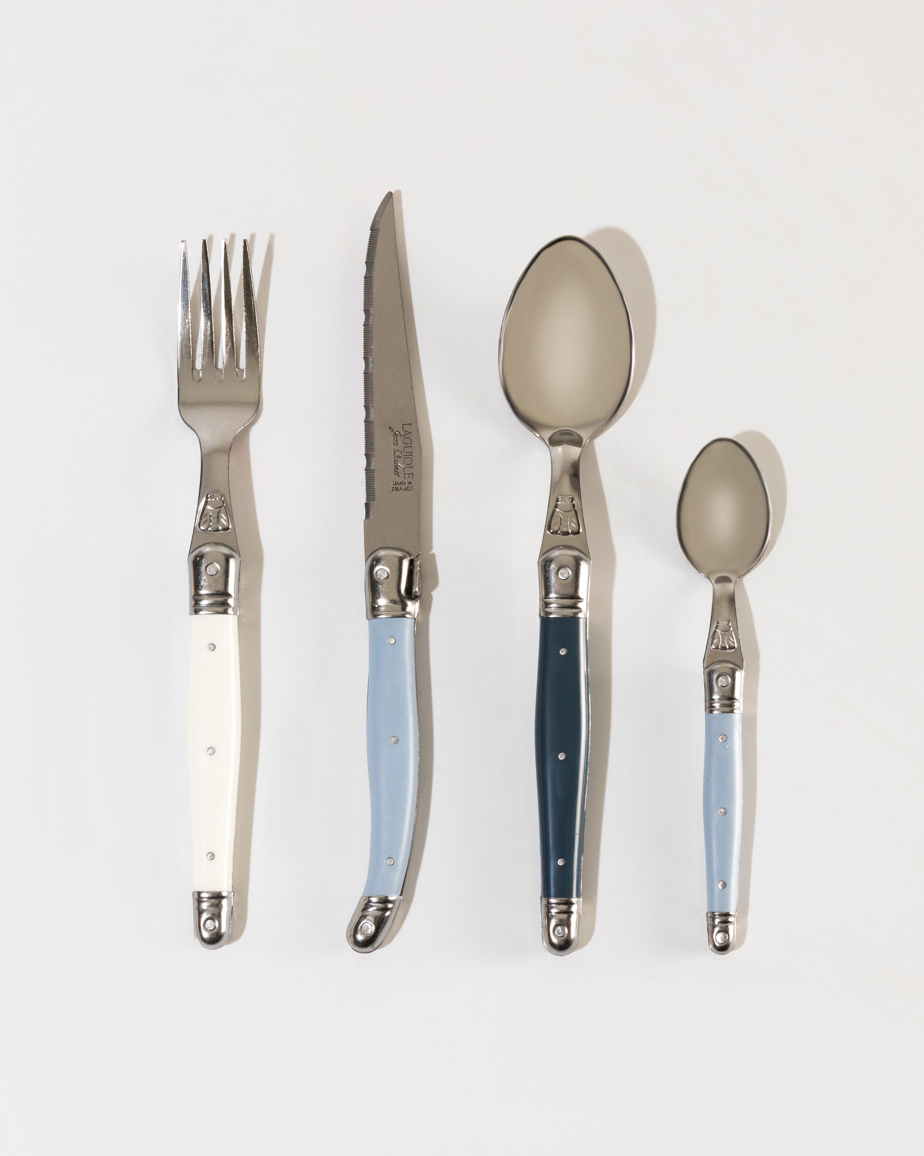 Laguiole Rustic Blue Cutlery Set  -  blue-blue