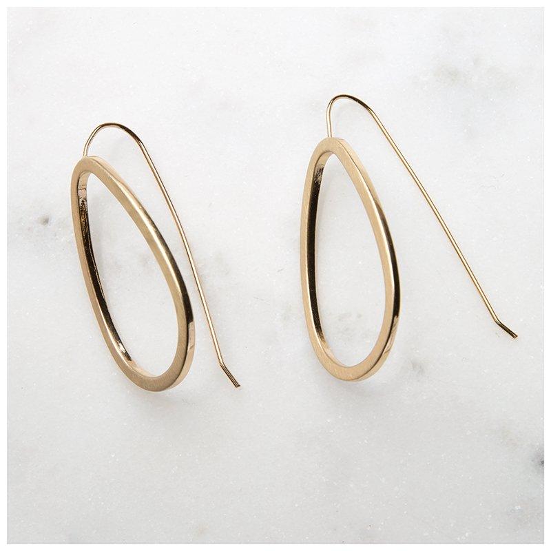 Geo Drop Earrings -  gold-gold