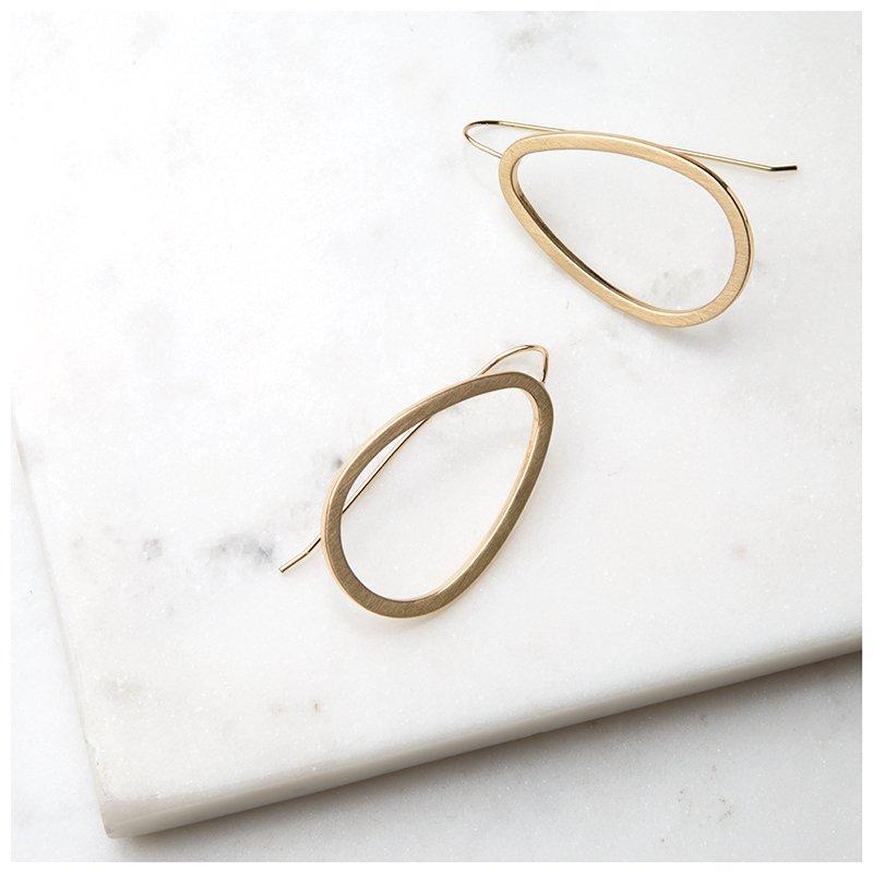 Geo Drop Earrings -  gold-gold