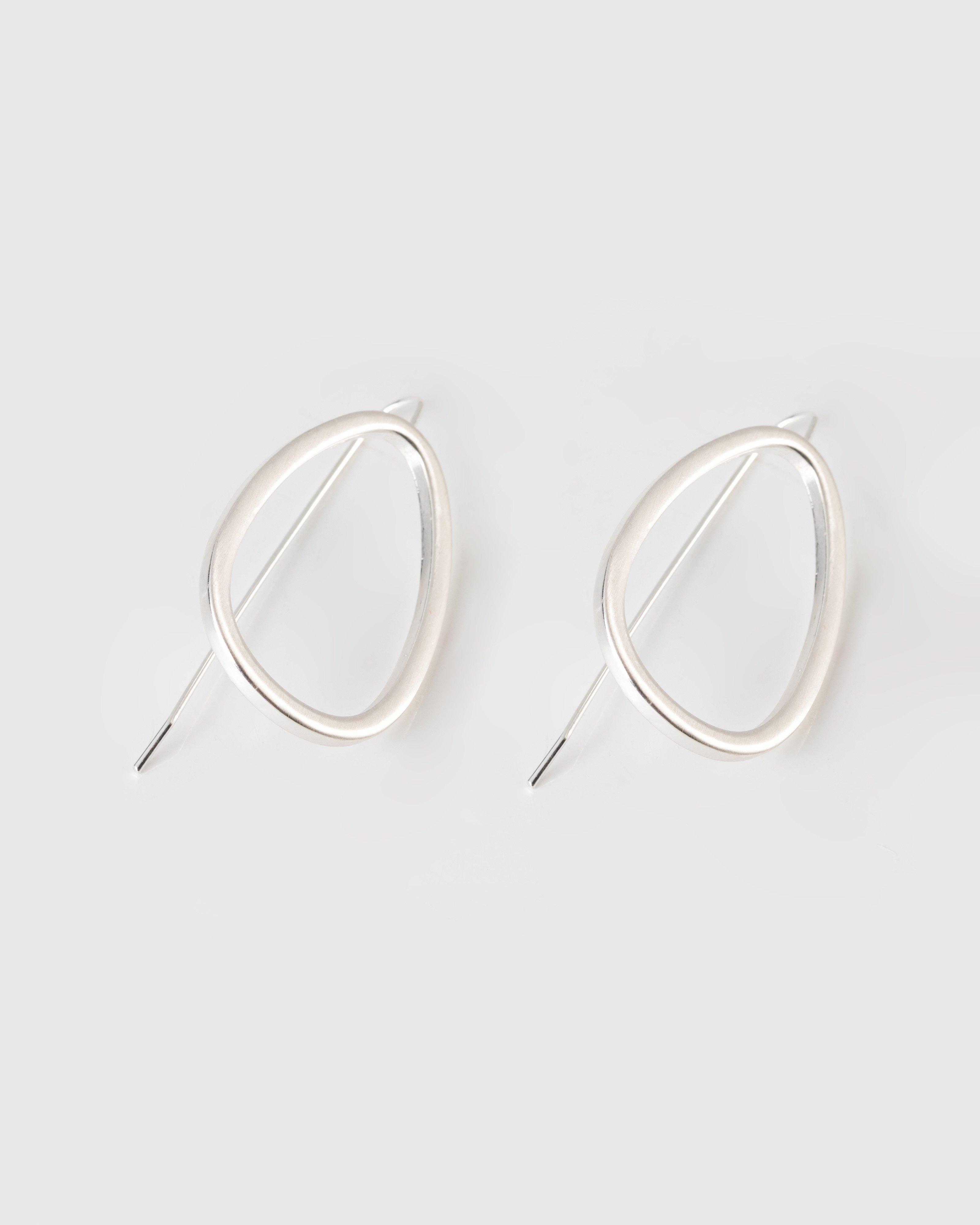 Geo Drop Earrings -  silver-silver