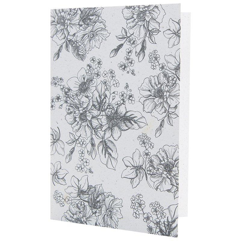 Monochromatic Floral  Card -  assorted