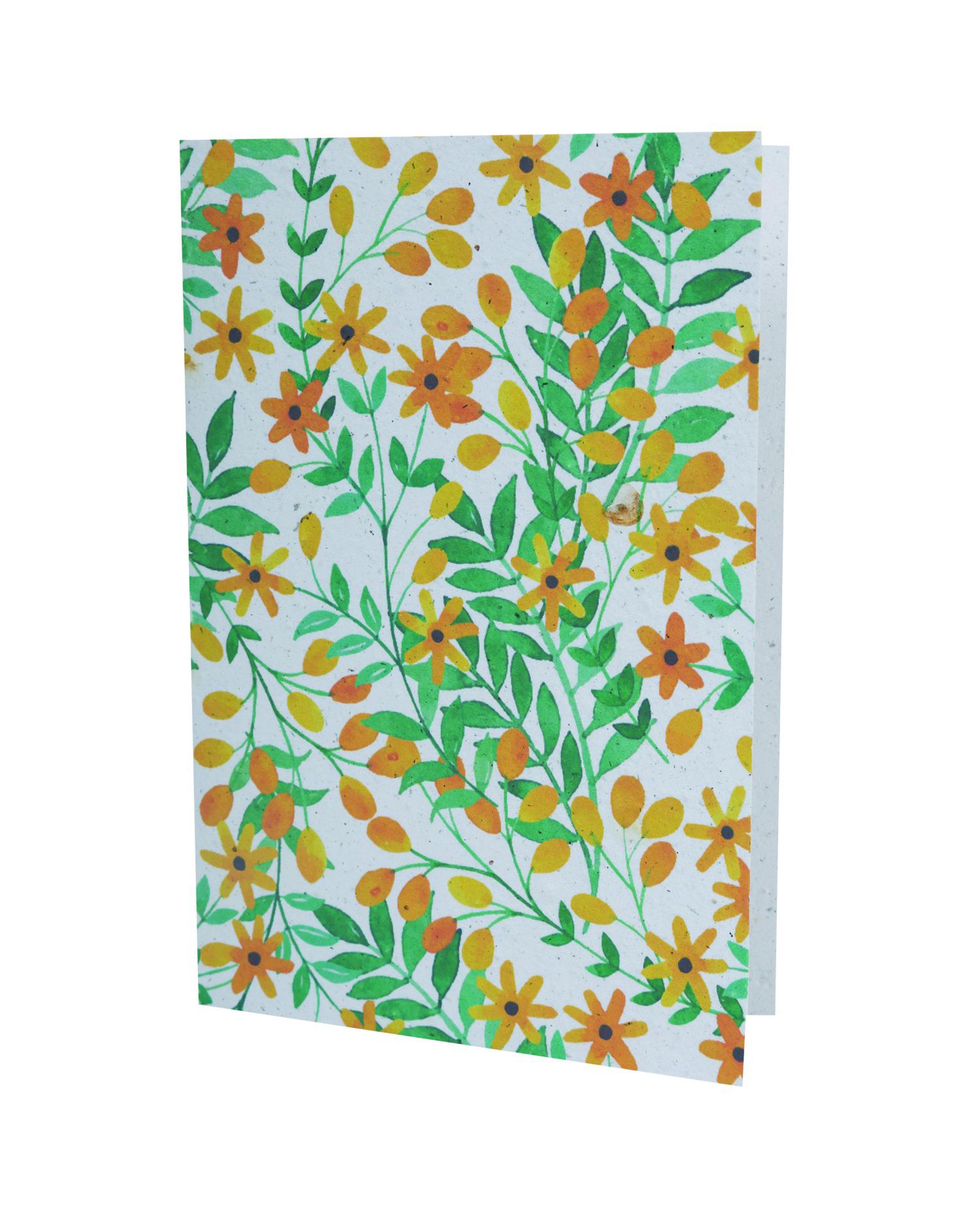 Growing Paper Sunshine Floral Card -  assorted