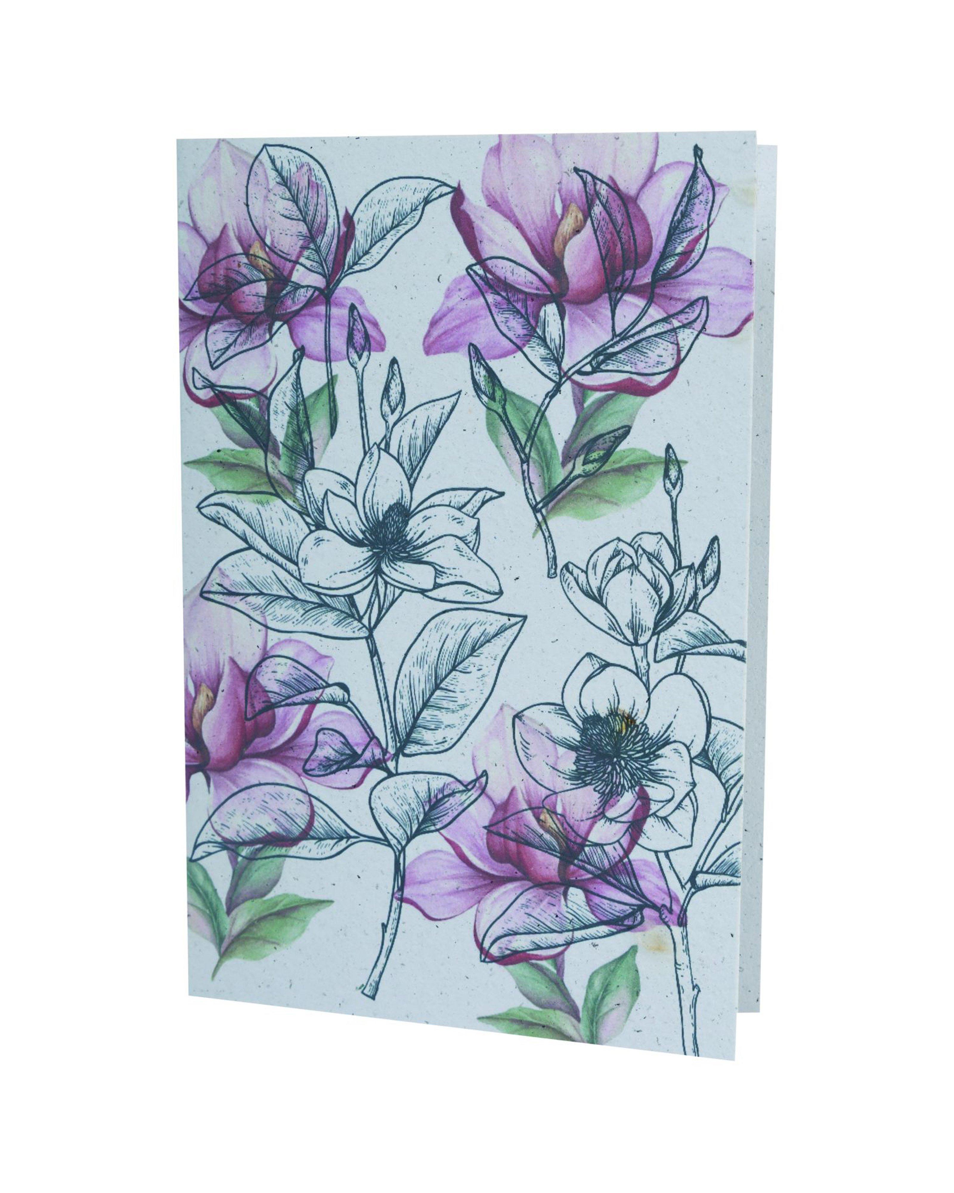 Growing Paper Soft Floral Card -  assorted