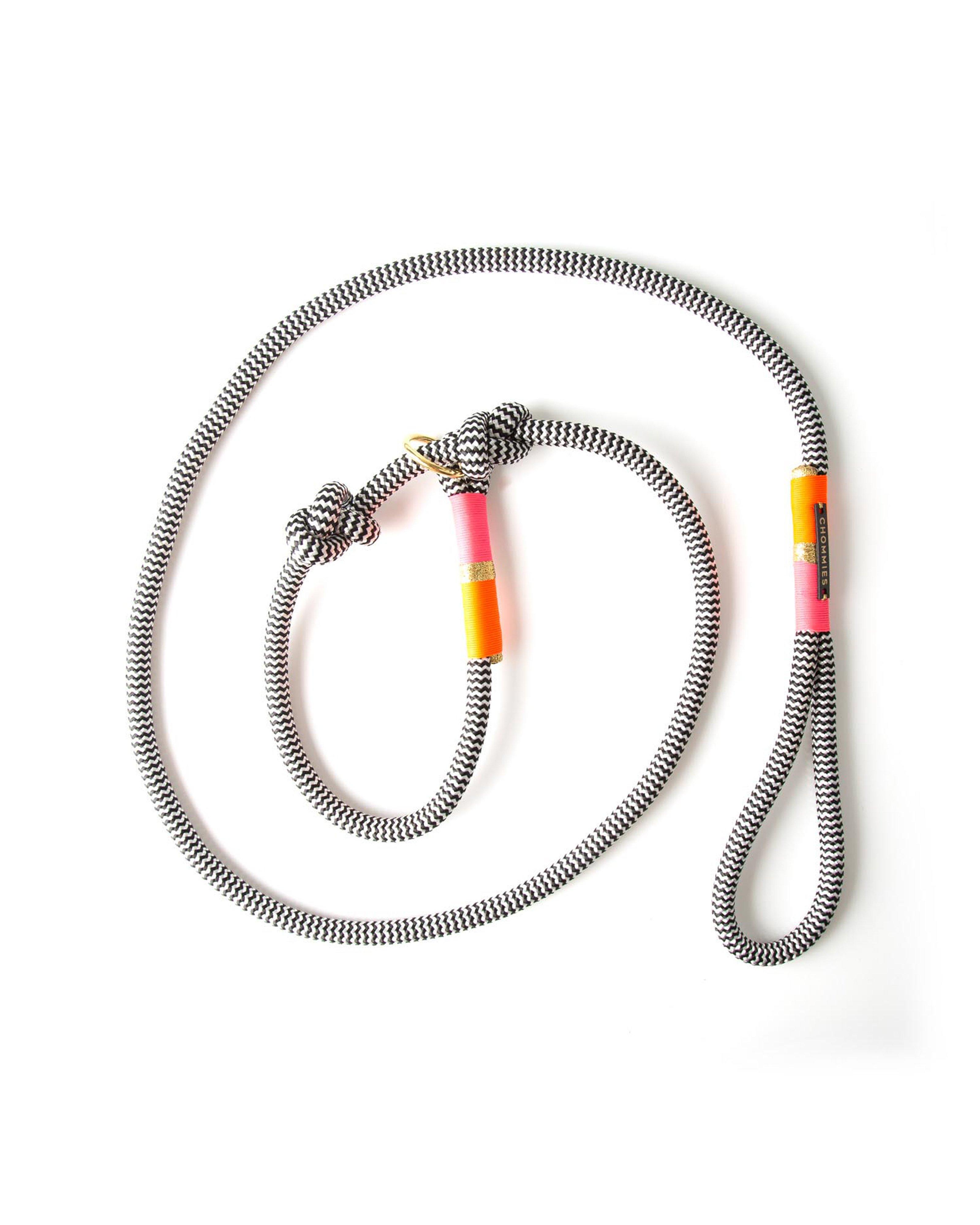 Chommies Pink & Coral Around the Block Leash -  pink-orange