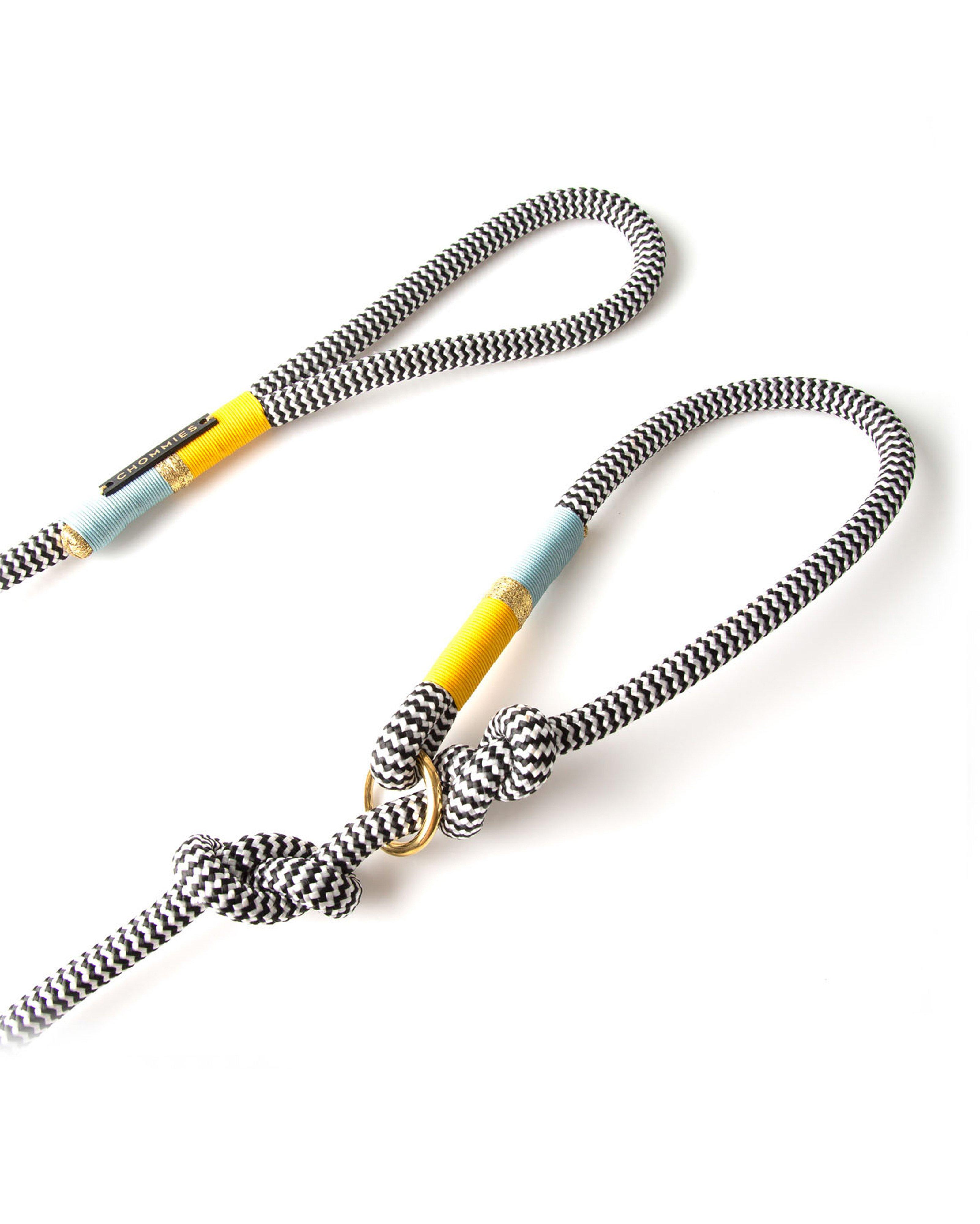 Chommies Duckegg & Ochre Around the Block Leash -  blue-yellow