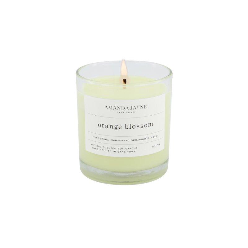 Amanda Jayne Orange Blossom Candle in Glass   -  white-black