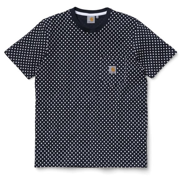 Carhartt WIP Bekker T-Shirt Flora Print - Sky / Navy (rinsed)