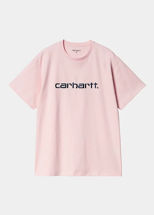 Carhartt WIP Short Sleeve Carhartt Embroidery Tshirt em Rosa