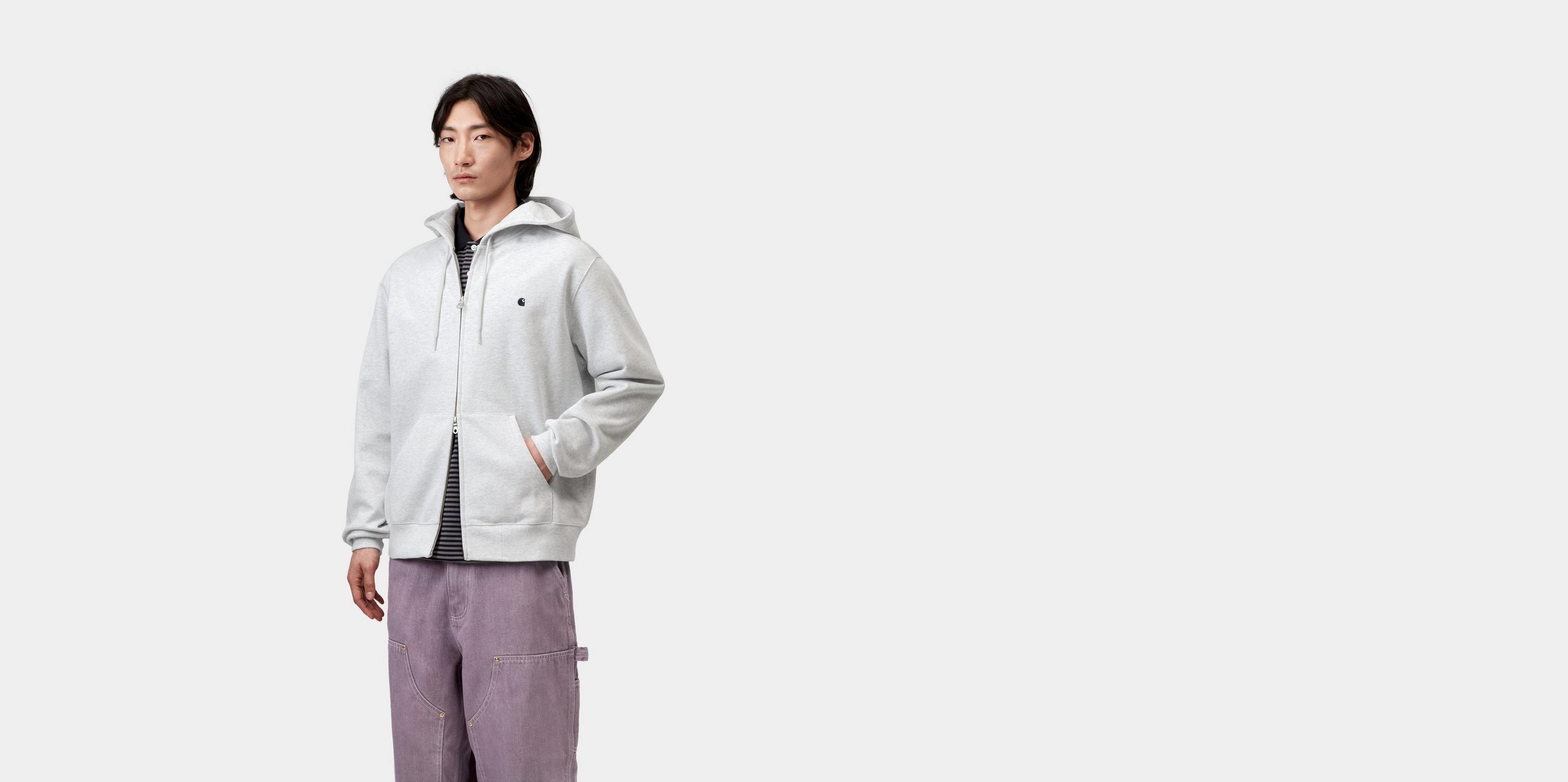 Carhartt WIP Hooded Madison Jacket, Ash Heather/Dark Navy